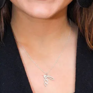 Silver Vertical Name Necklace