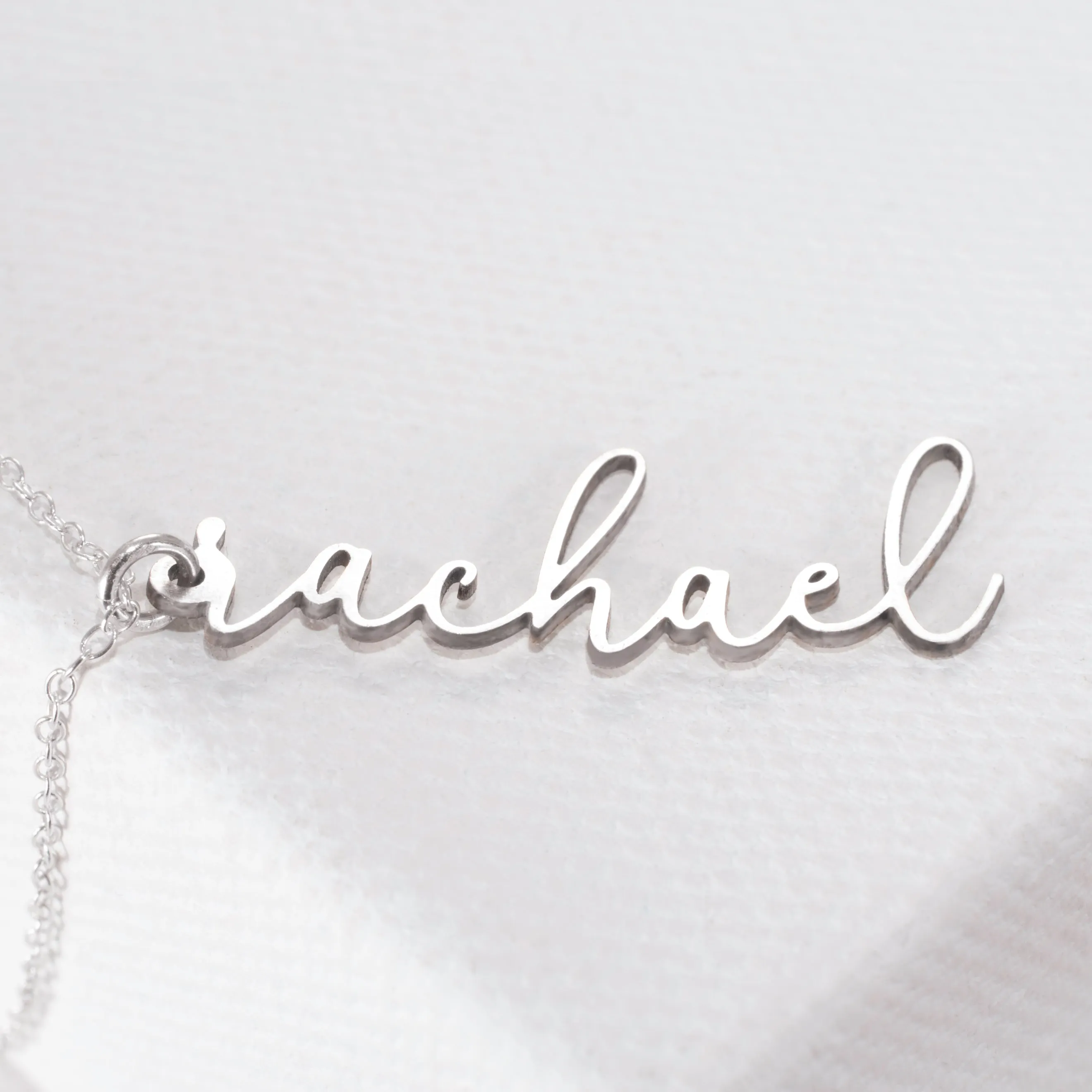 Silver Vertical Name Necklace
