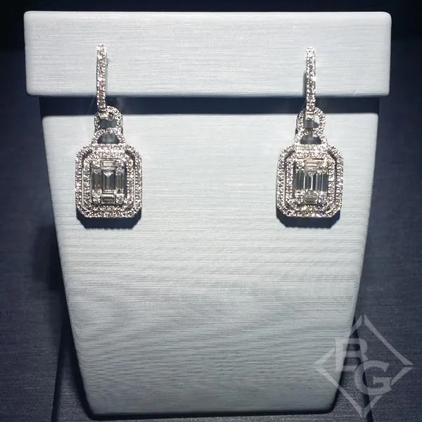 Simon G. "Mosaic" Diamond Dangle Baguette Earrings
