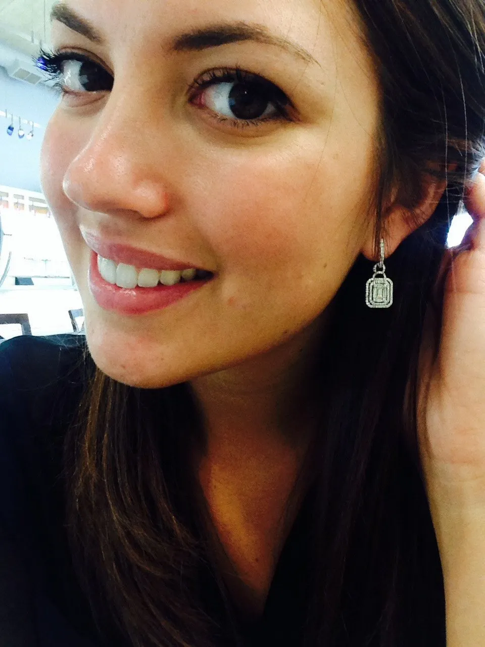 Simon G. "Mosaic" Diamond Dangle Baguette Earrings