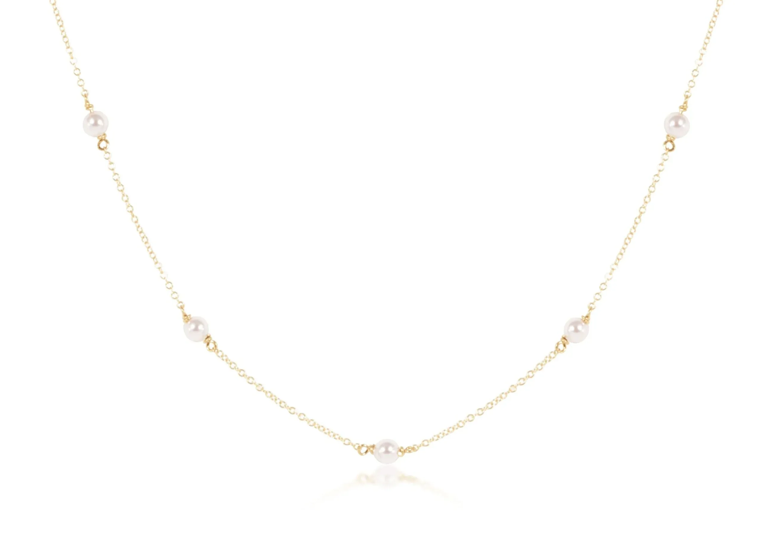 Simplicity Gold Chain Choker with 4mm Pearls