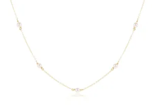 Simplicity Gold Chain Choker with 4mm Pearls