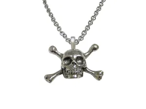 Skull Cross Bones Pendant Necklace