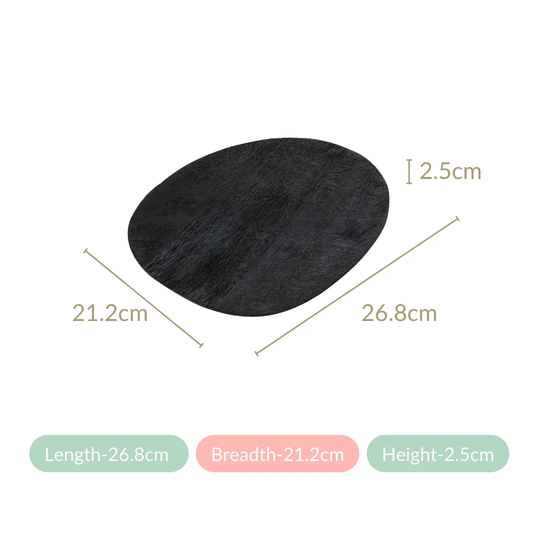 Sleek Black Mango Wood Platter Small