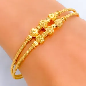 Sleek Lightweight 22k Gold Bangle Bracelet