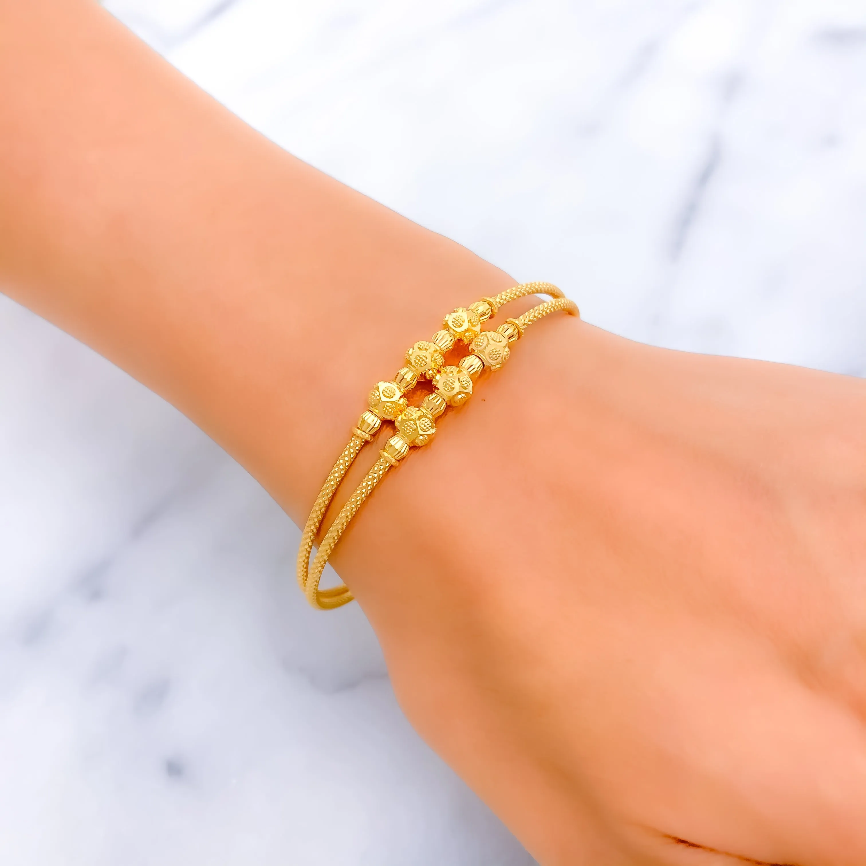 Sleek Lightweight 22k Gold Bangle Bracelet