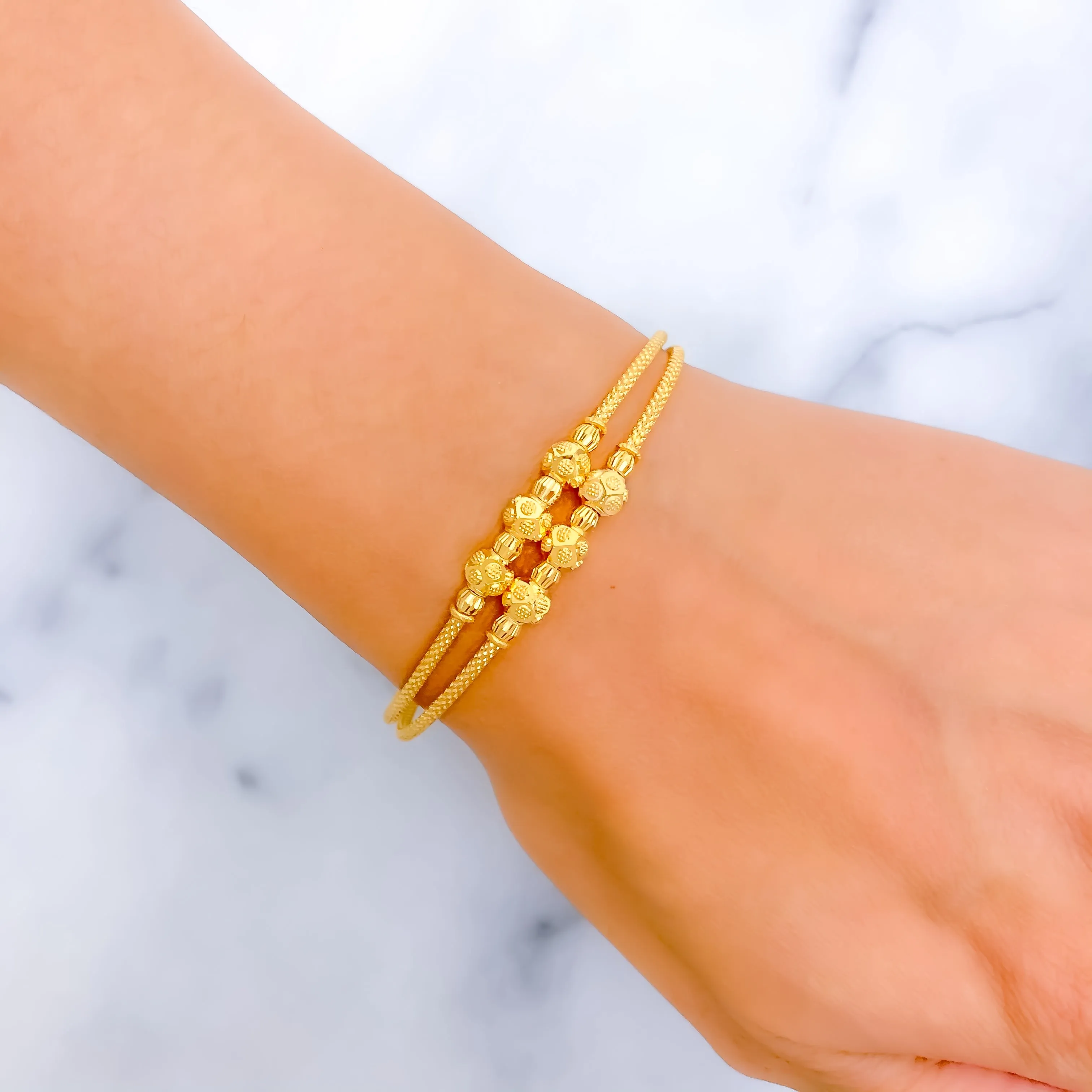Sleek Lightweight 22k Gold Bangle Bracelet