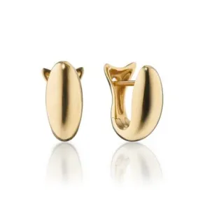 Small 18K Yellow Gold Perseverance Huggie Earrings
