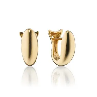 Small 18K Yellow Gold Perseverance Huggie Earrings