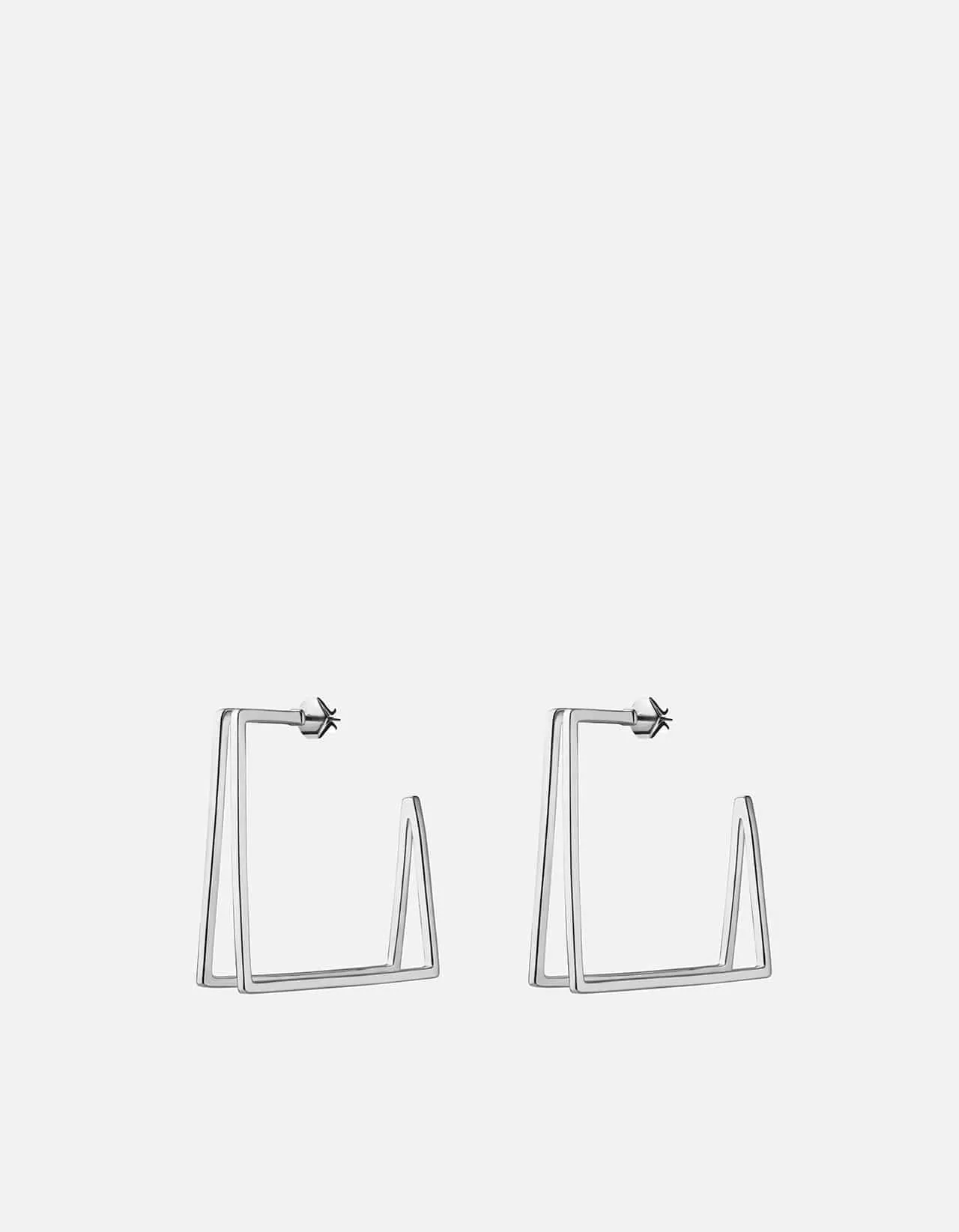 Small Axis Earrings, Sterling Silver