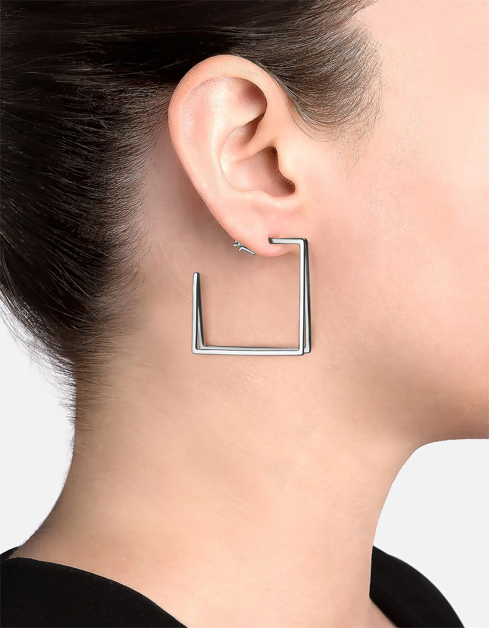 Small Axis Earrings, Sterling Silver