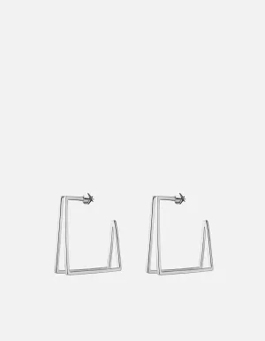 Small Axis Earrings, Sterling Silver
