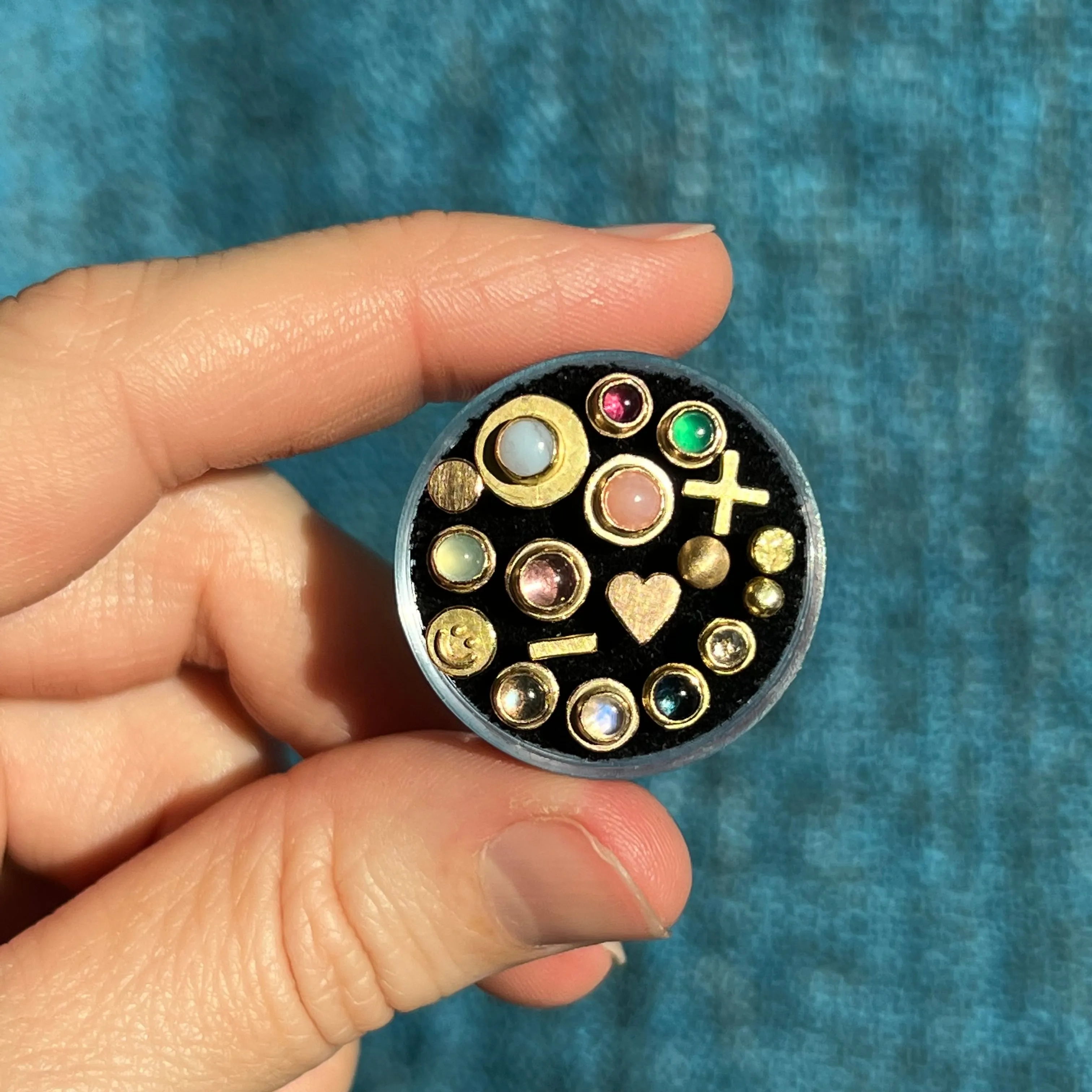 Small labradorite stud earrings, single or pair
