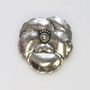SOLD OUT: GEORG JENSEN DESIGNED PANSY FLOWER BROOCH 113