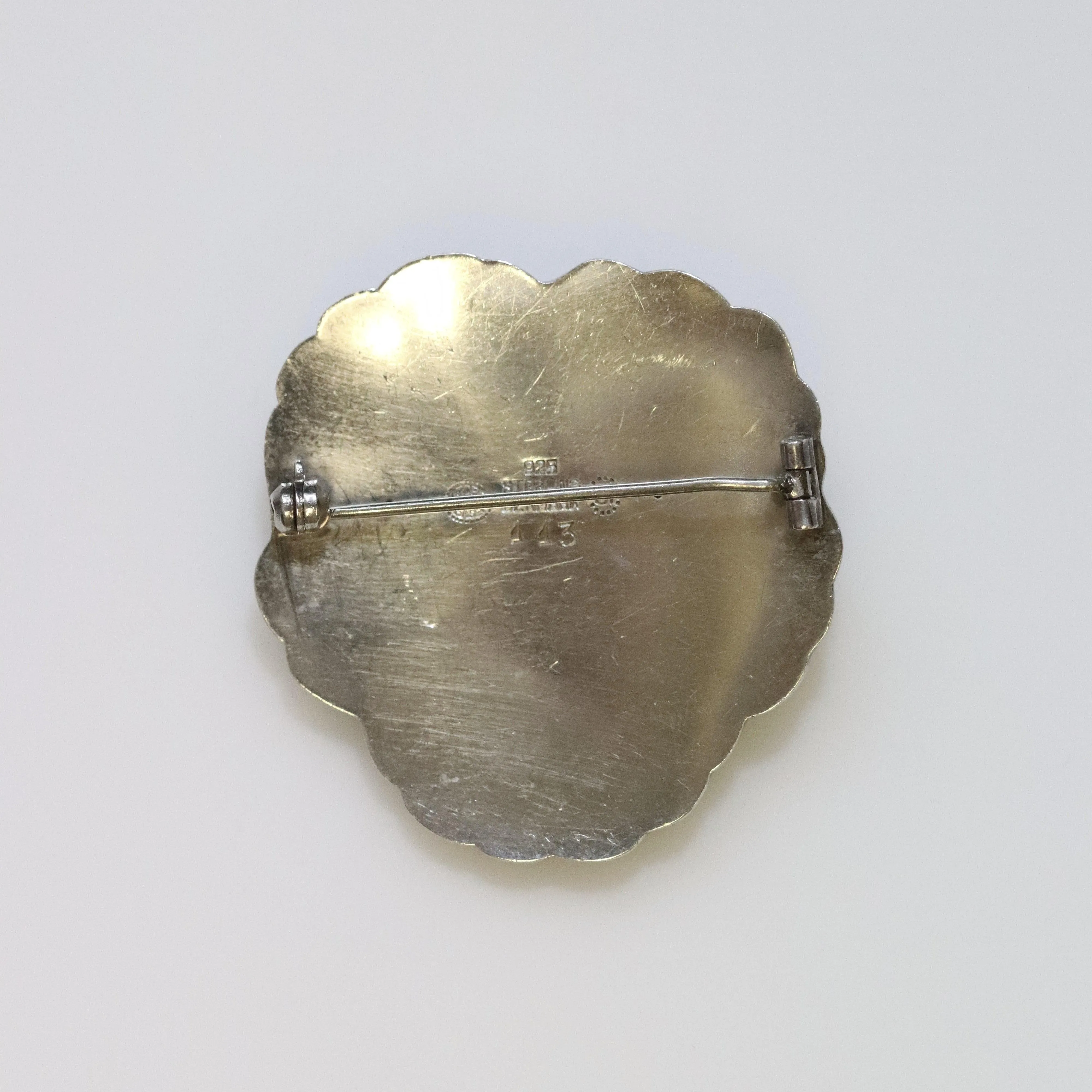 SOLD OUT: GEORG JENSEN DESIGNED PANSY FLOWER BROOCH 113