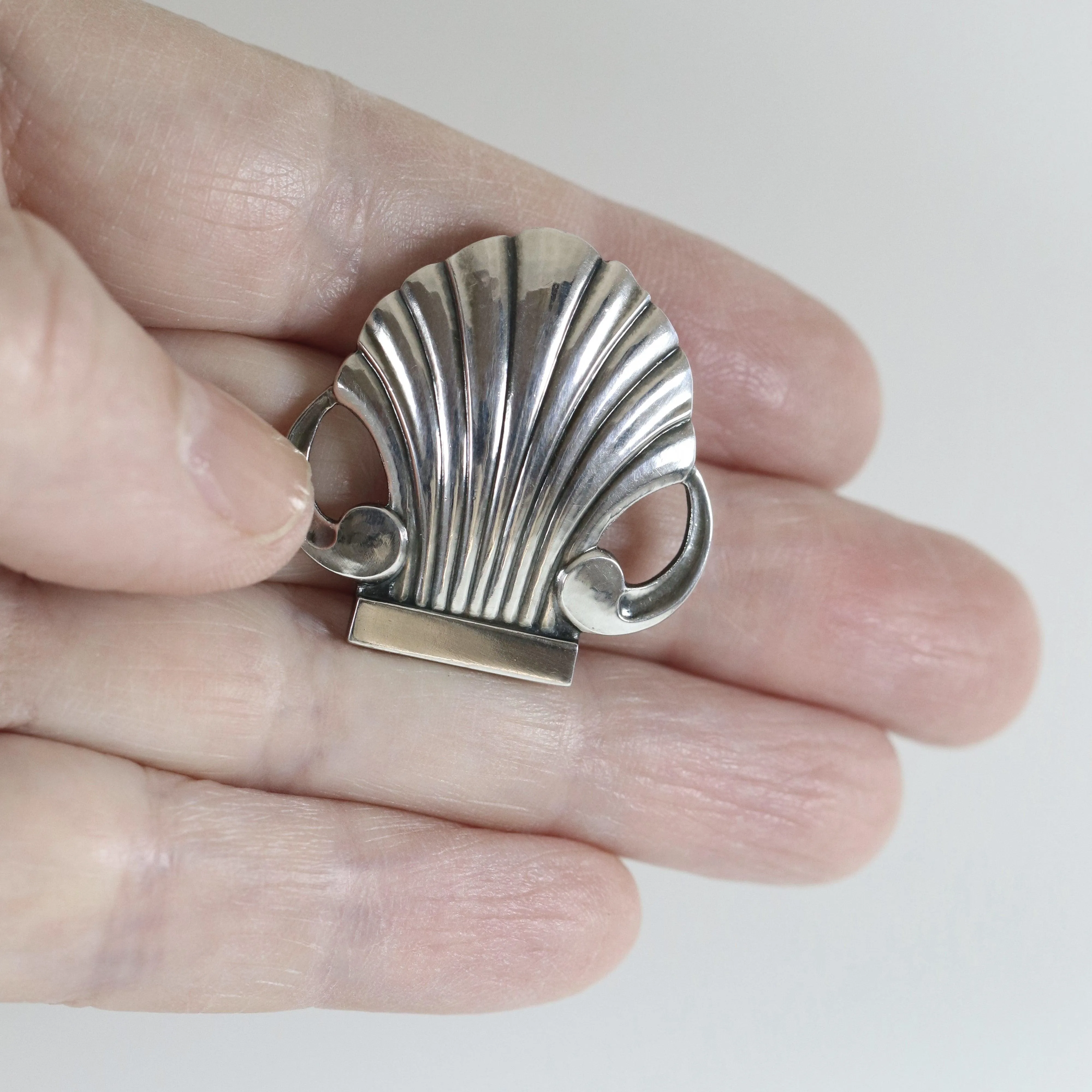 SOLD OUT: Vintage Georg Jensen Jewelry | Arno Malinowski Art Deco Shell Estate Brooch