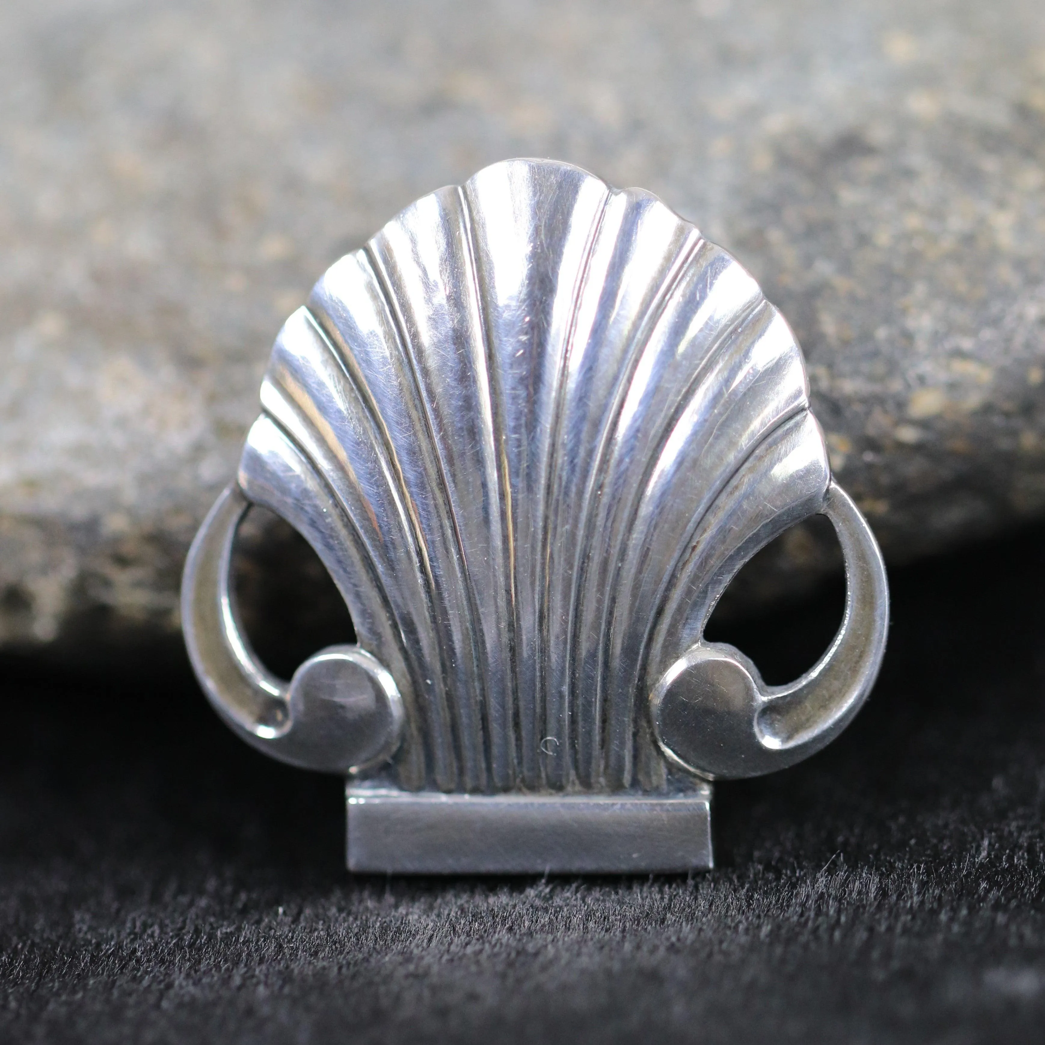 SOLD OUT: Vintage Georg Jensen Jewelry | Arno Malinowski Art Deco Shell Estate Brooch
