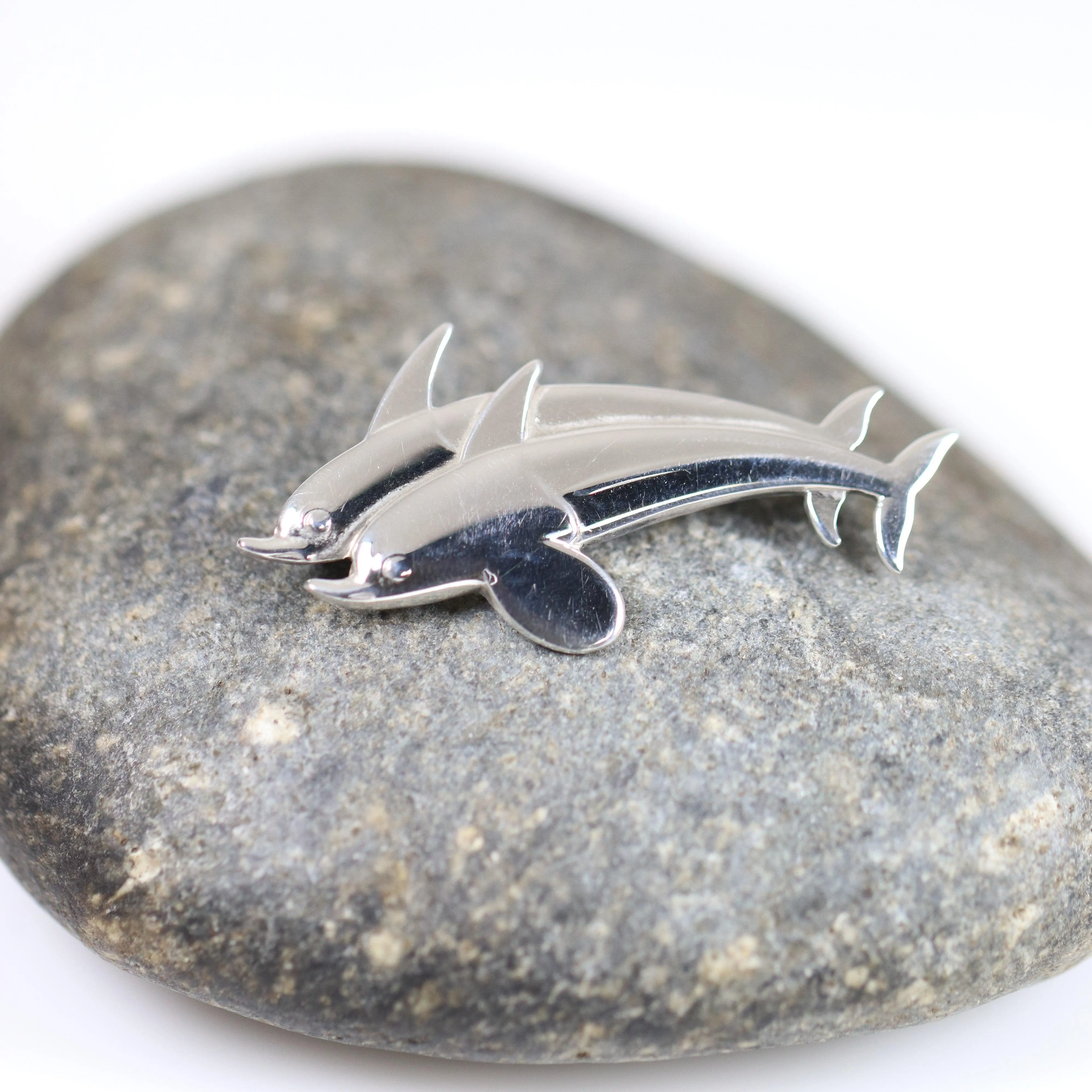 SOLD OUT: Vintage Georg Jensen Jewelry | Arno Malinowski Dual Dolphin Brooch 317