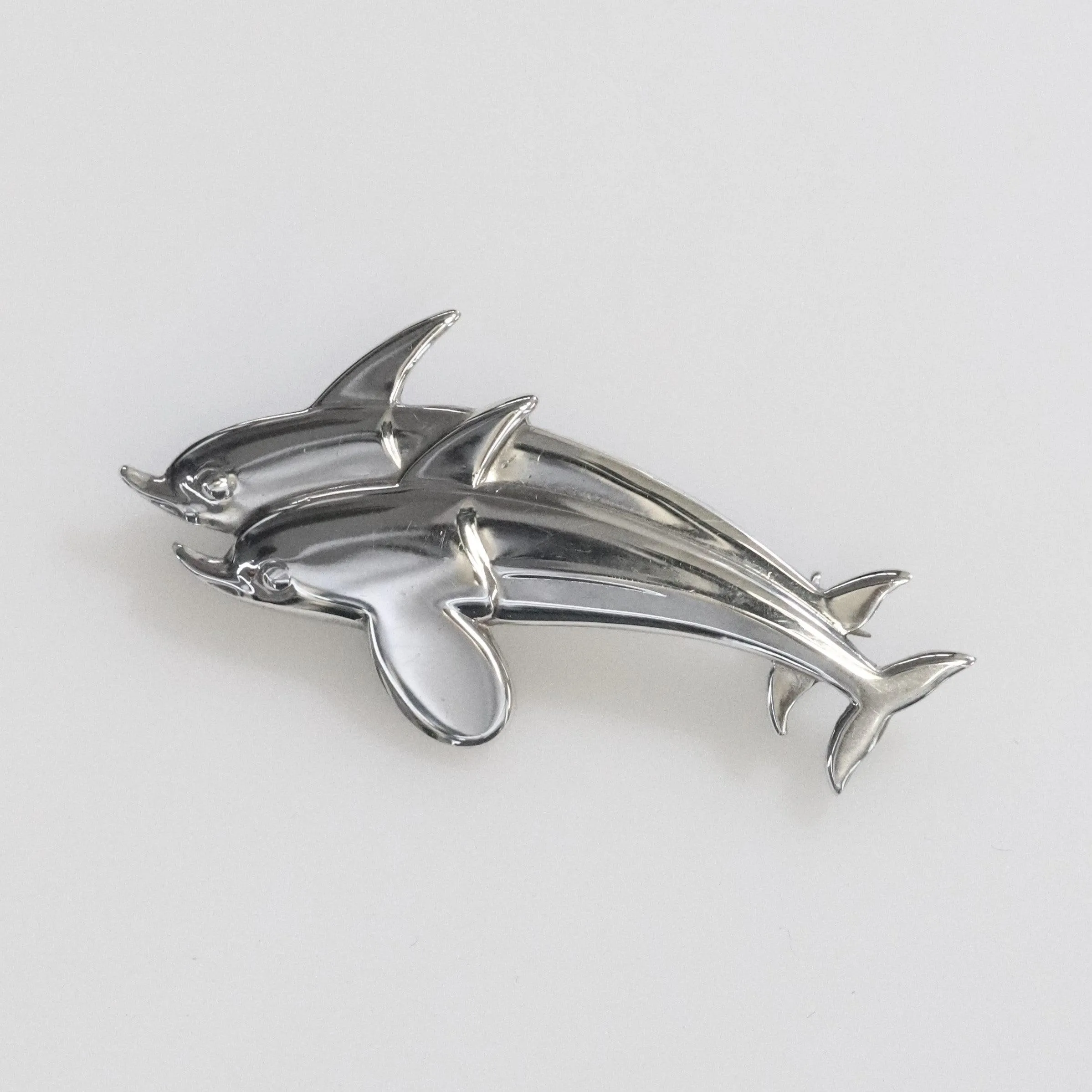 SOLD OUT: Vintage Georg Jensen Jewelry | Arno Malinowski Dual Dolphin Brooch 317