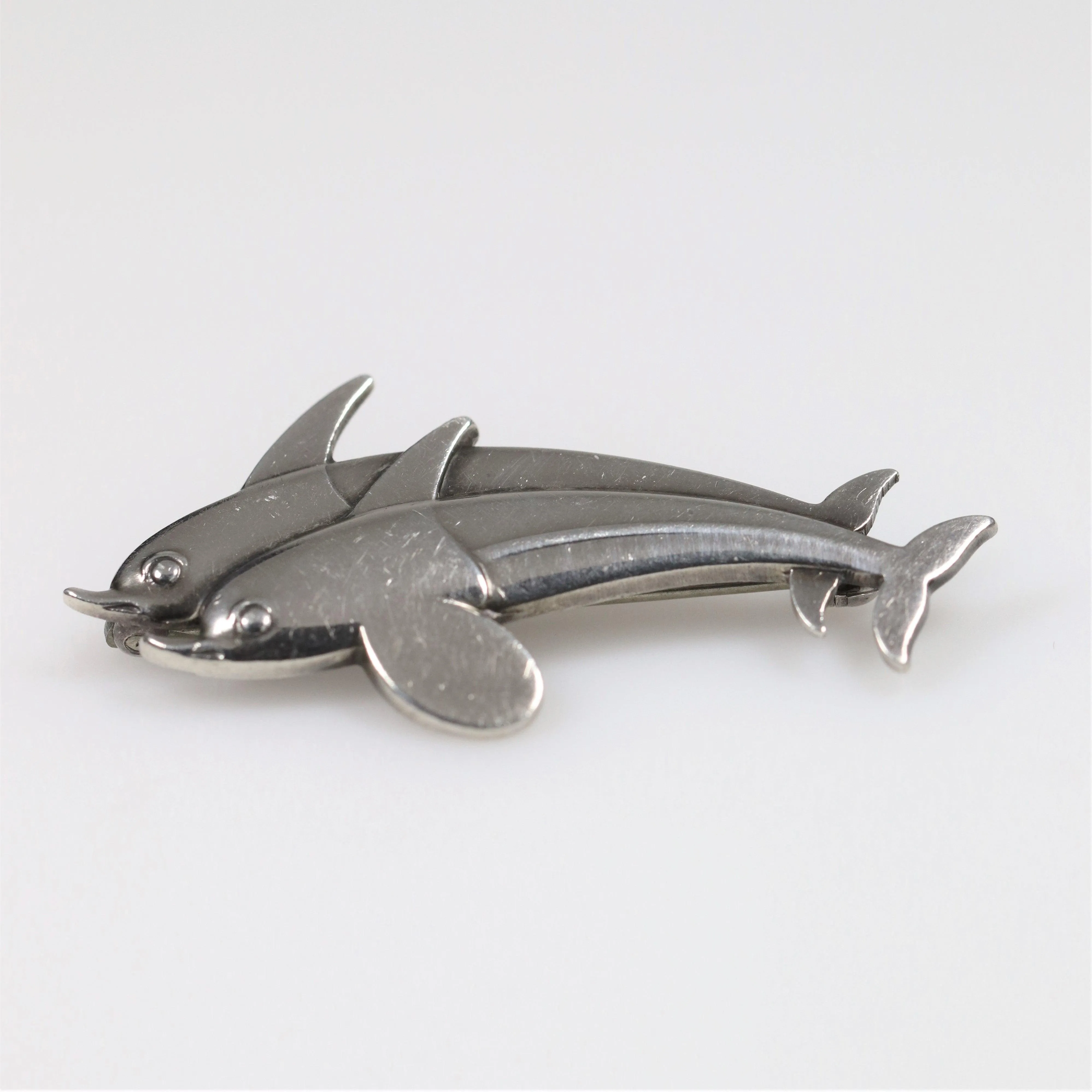 SOLD OUT: Vintage Georg Jensen Jewelry | Arno Malinowski Dual Dolphin Brooch 317