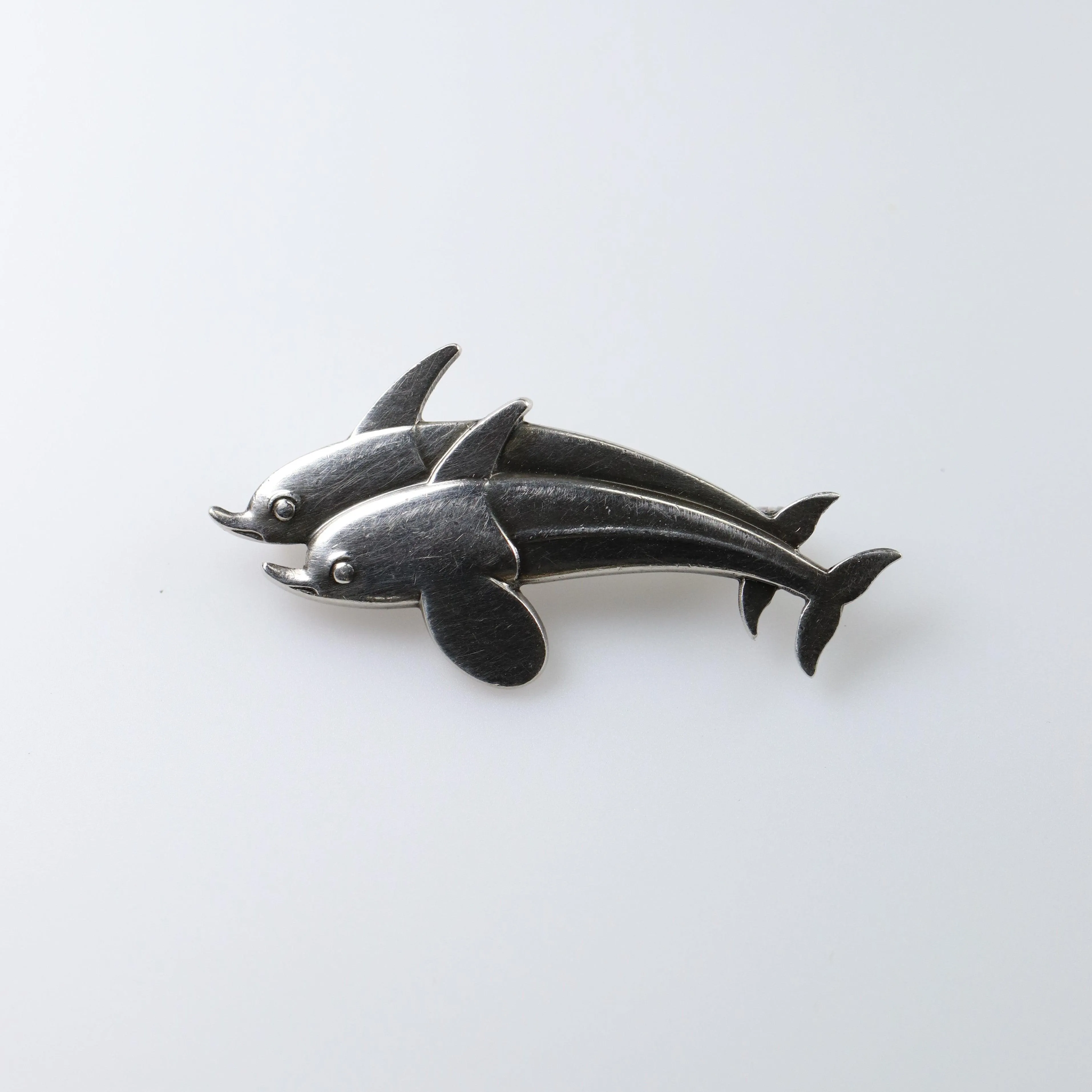 SOLD OUT: Vintage Georg Jensen Jewelry | Arno Malinowski Dual Dolphin Brooch 317