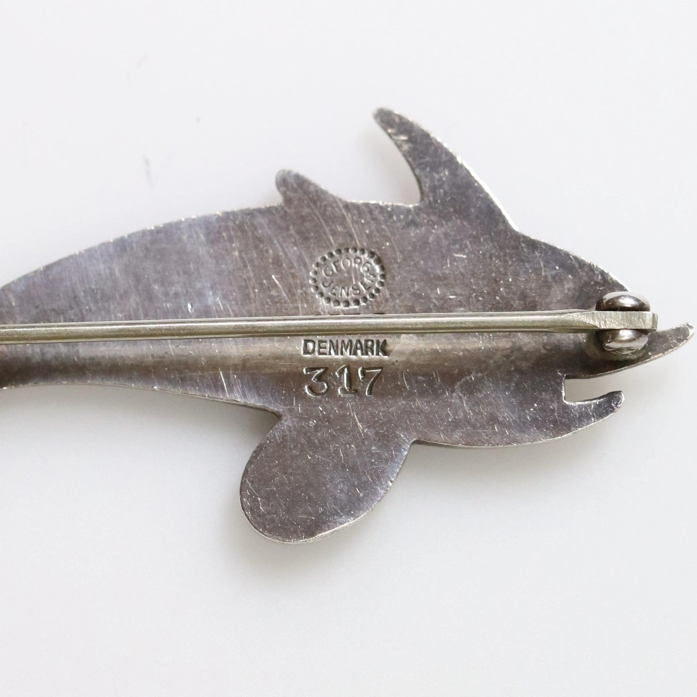 SOLD OUT: Vintage Georg Jensen Jewelry | Arno Malinowski Dual Dolphin Brooch 317