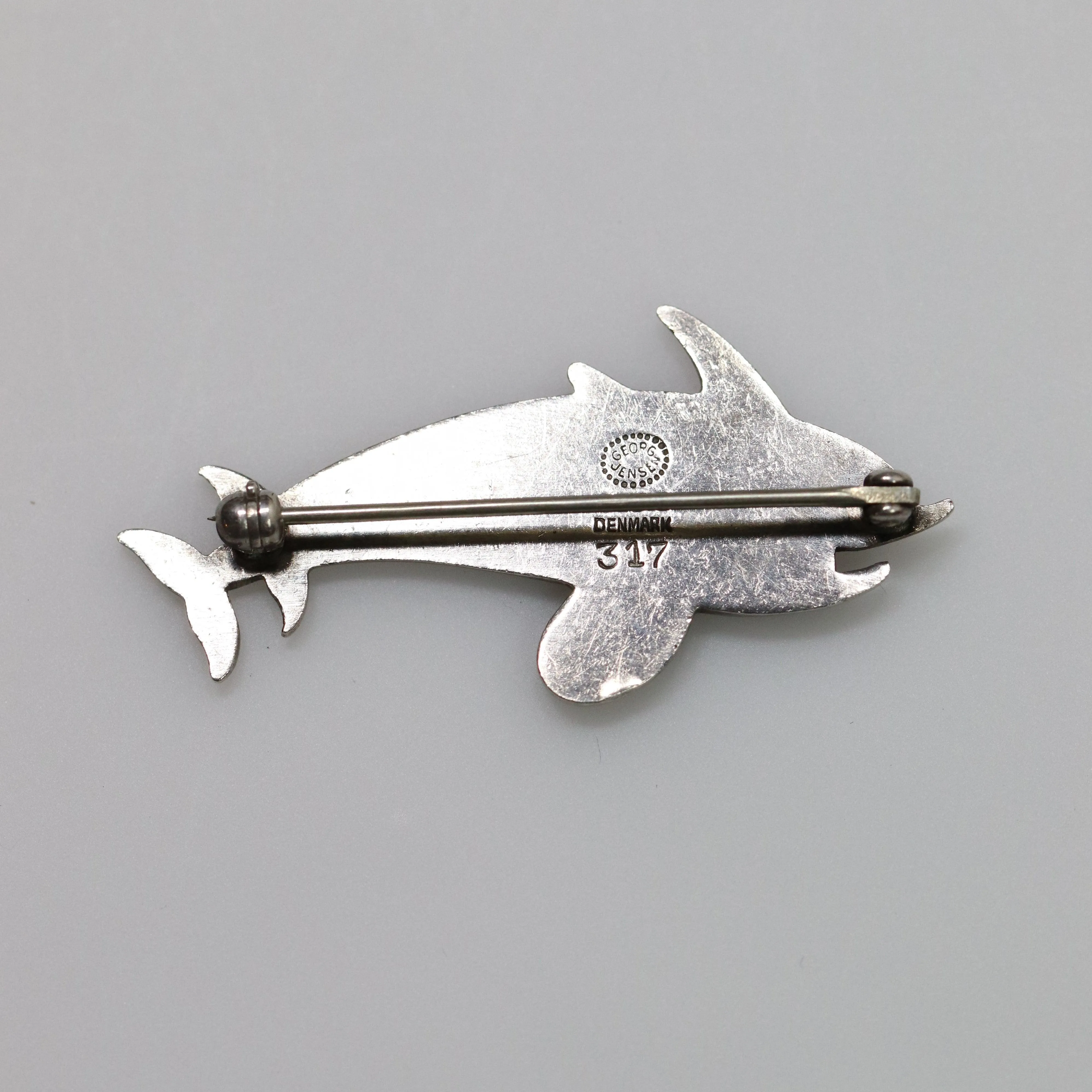 SOLD OUT: Vintage Georg Jensen Jewelry | Arno Malinowski Dual Dolphin Brooch 317