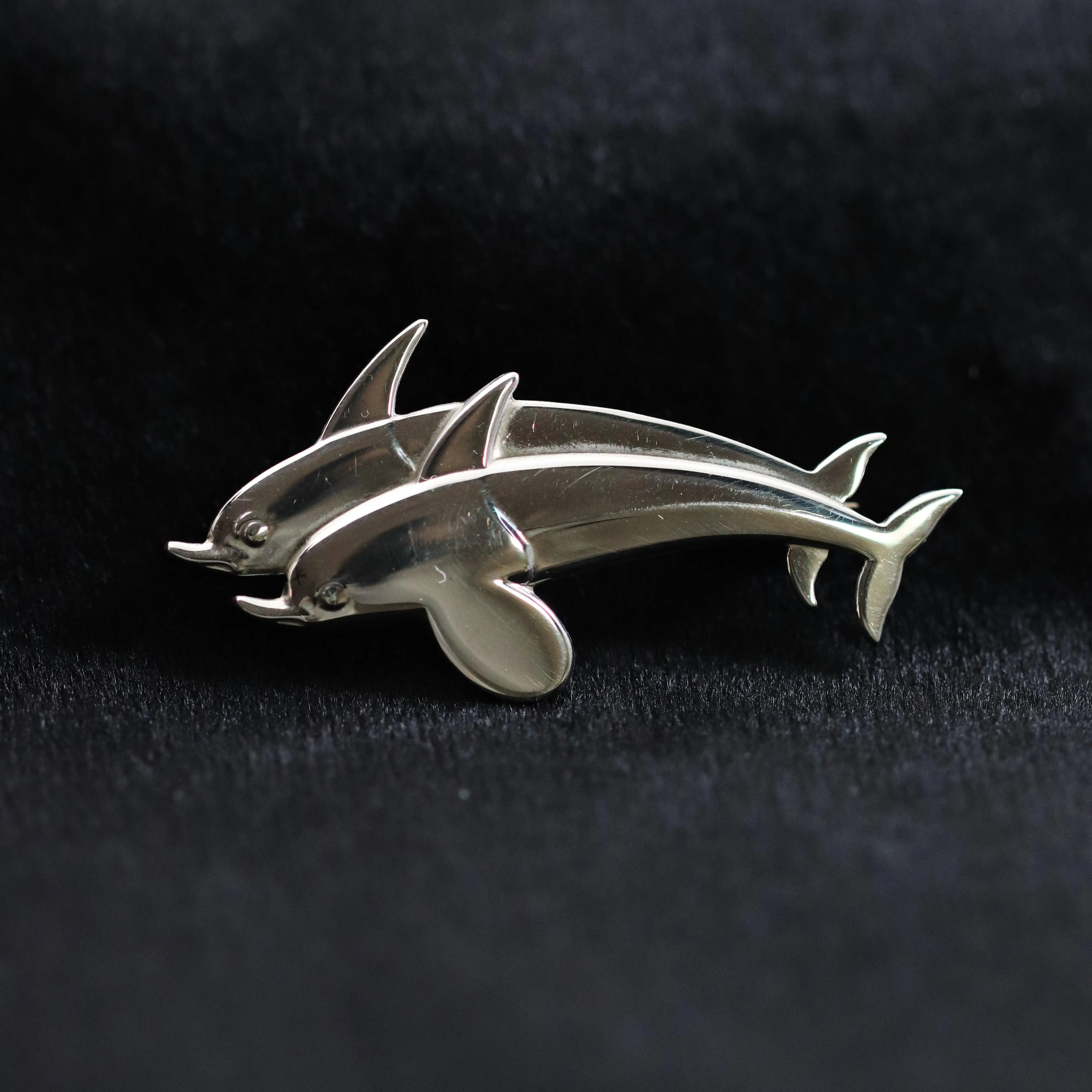 SOLD OUT: Vintage Georg Jensen Jewelry | Arno Malinowski Dual Dolphin Brooch 317