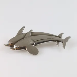 SOLD OUT: Vintage Georg Jensen Jewelry | Arno Malinowski Dual Dolphin Brooch 317