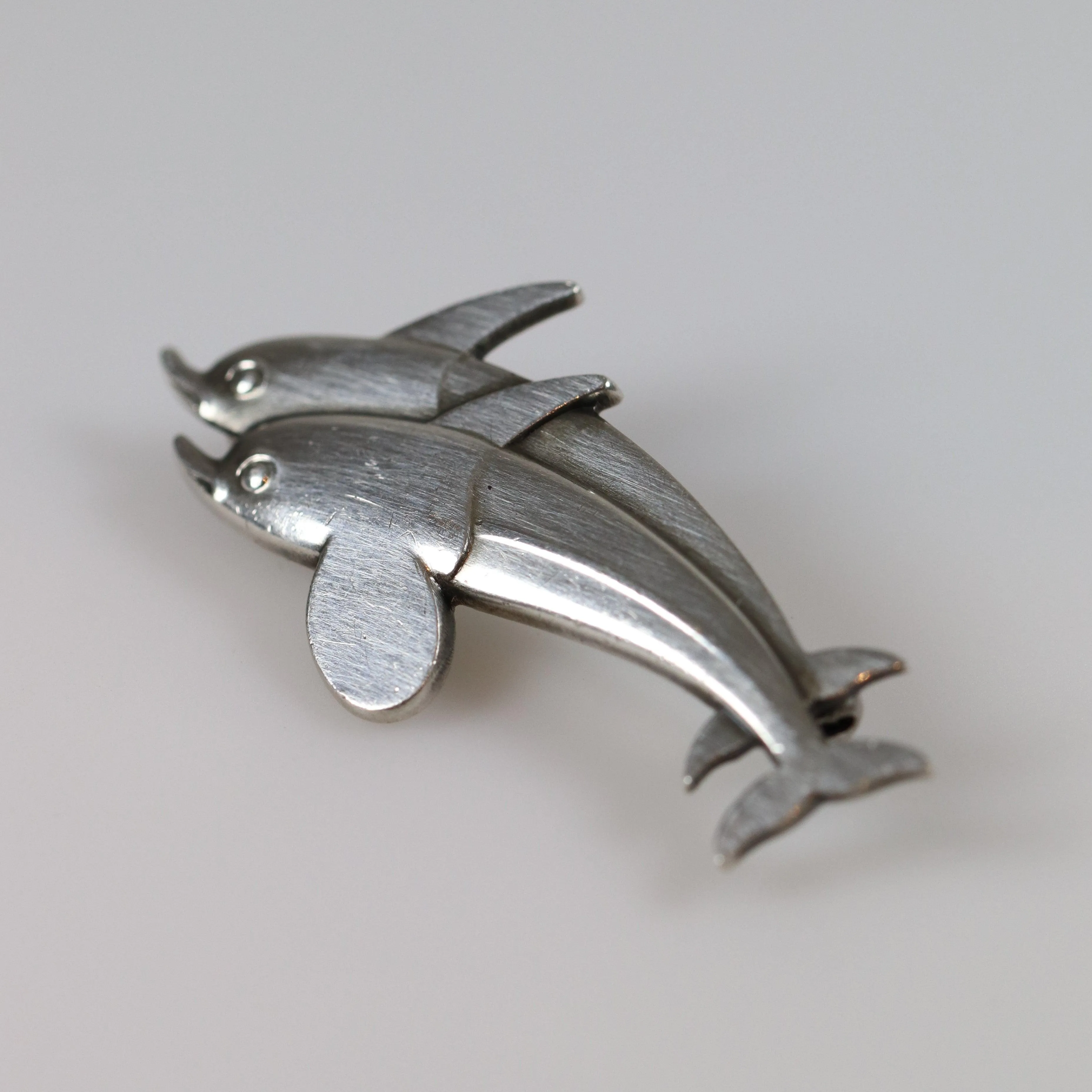 SOLD OUT: Vintage Georg Jensen Jewelry | Arno Malinowski Dual Dolphin Brooch 317
