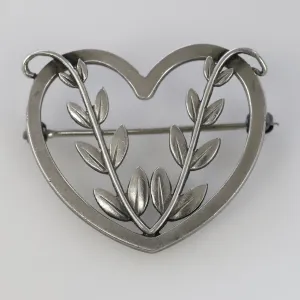 SOLD OUT: Vintage Georg Jensen Jewelry | Arno Malinowski Heart Vine Brooch 242B