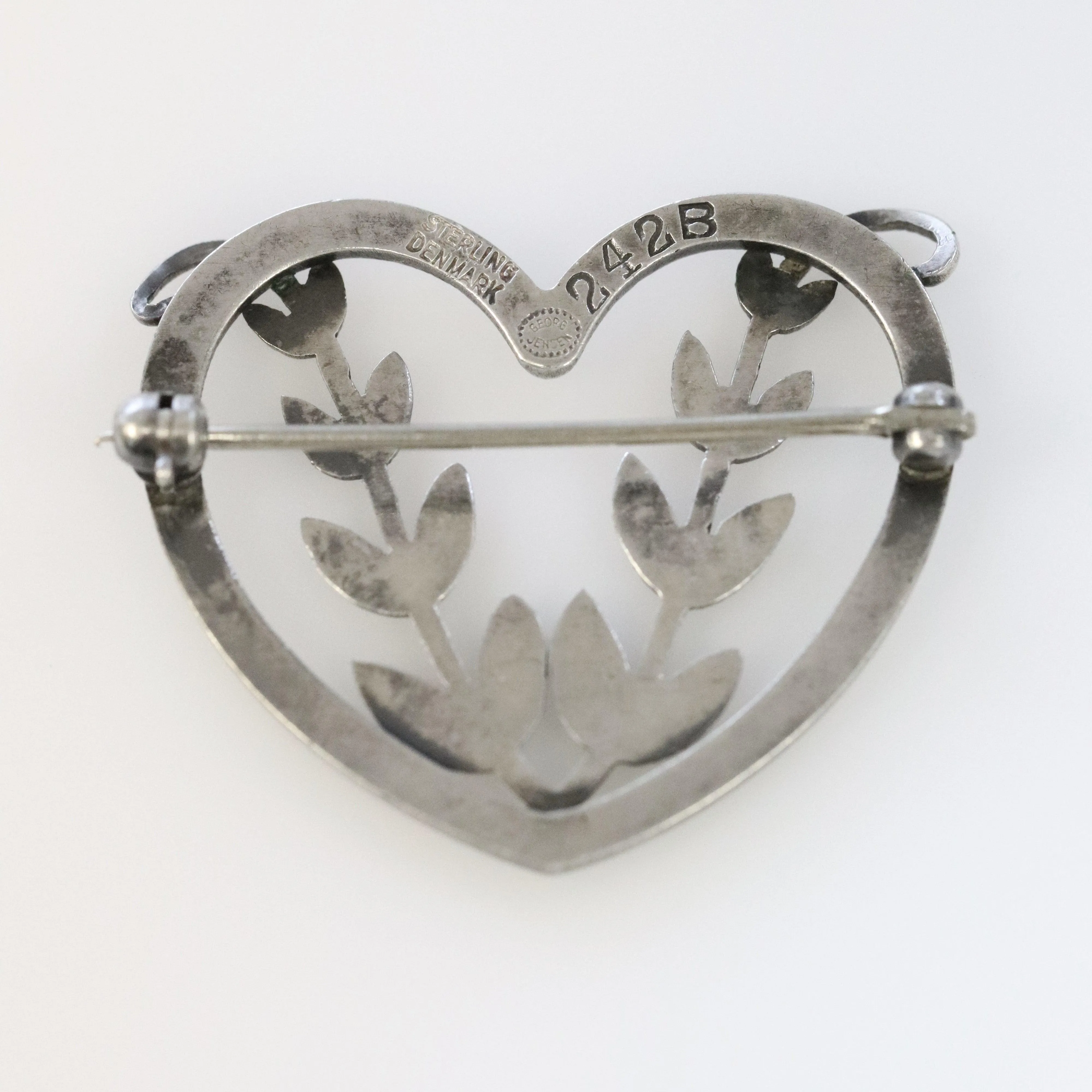 SOLD OUT: Vintage Georg Jensen Jewelry | Arno Malinowski Heart Vine Brooch 242B