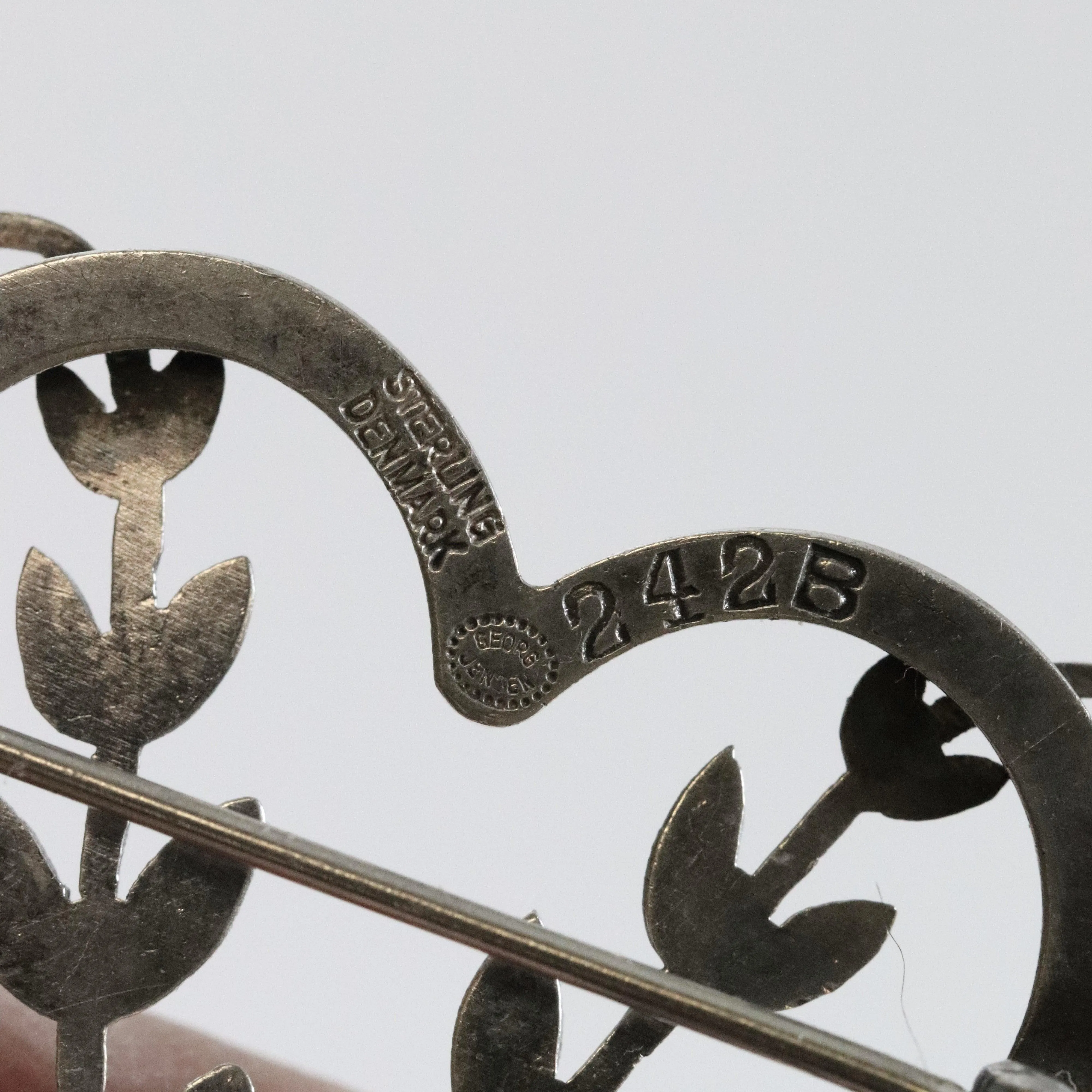 SOLD OUT: Vintage Georg Jensen Jewelry | Arno Malinowski Heart Vine Brooch 242B