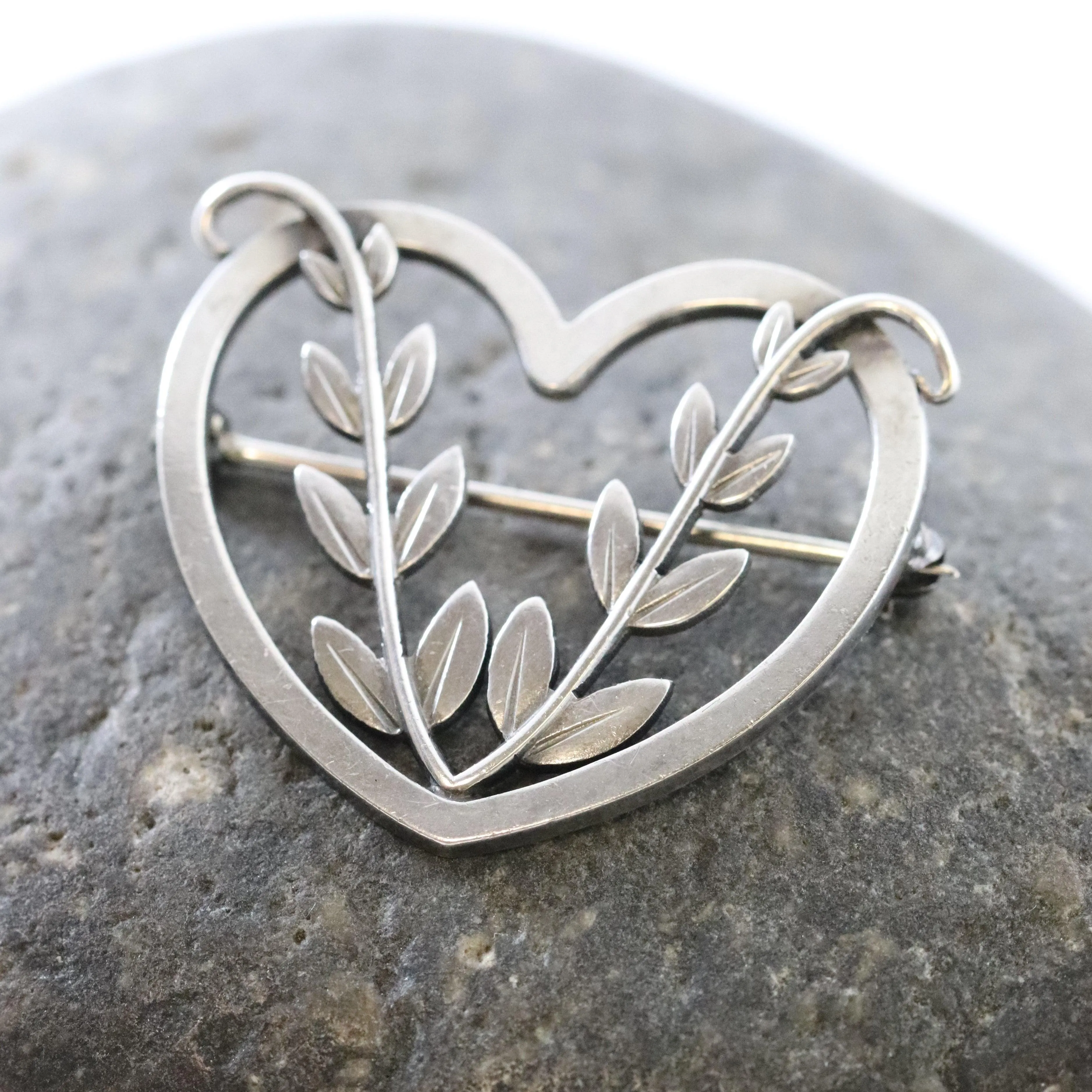 SOLD OUT: Vintage Georg Jensen Jewelry | Arno Malinowski Heart Vine Brooch 242B