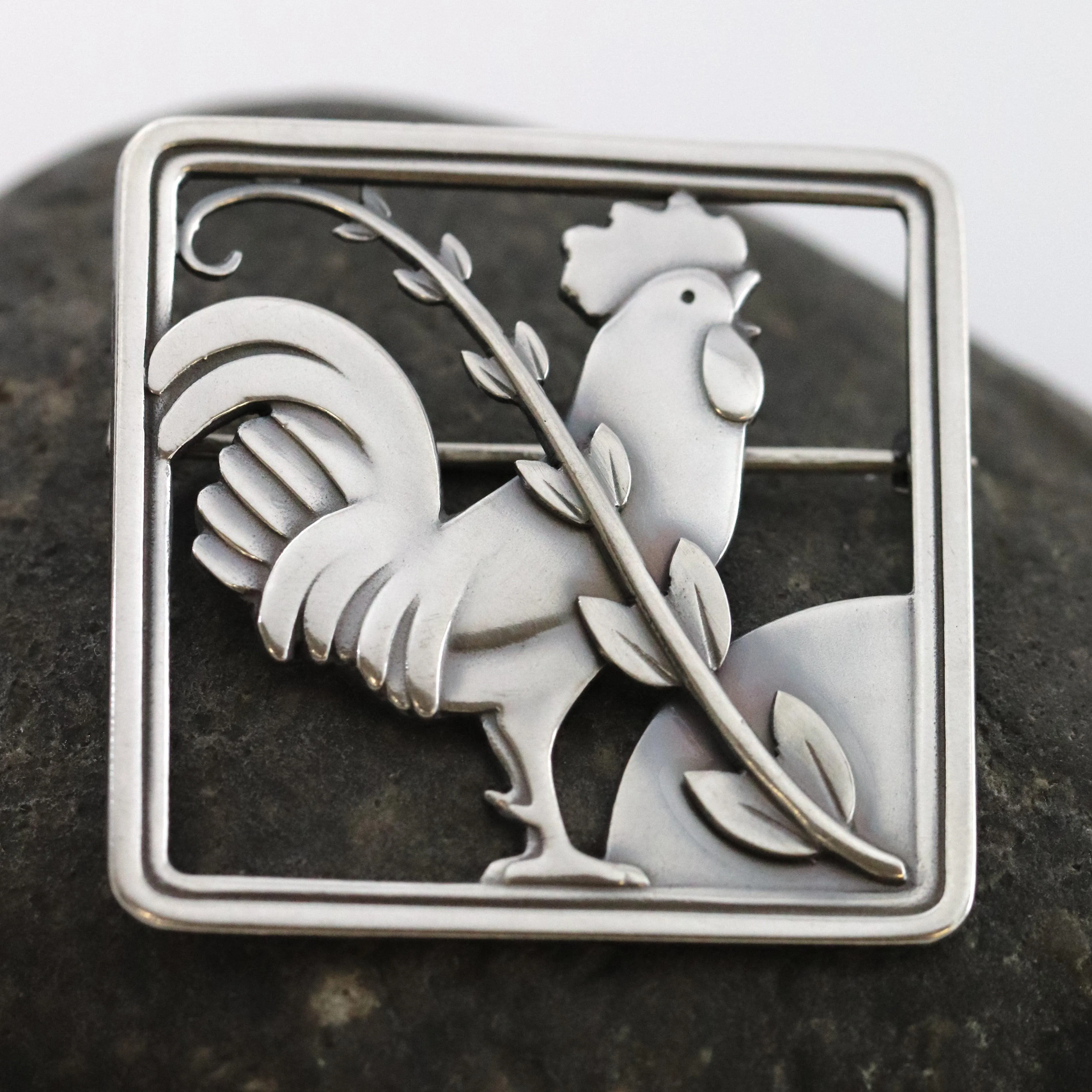SOLD OUT: Vintage Georg Jensen Jewelry | Arno Malinowski Rooster Brooch 276
