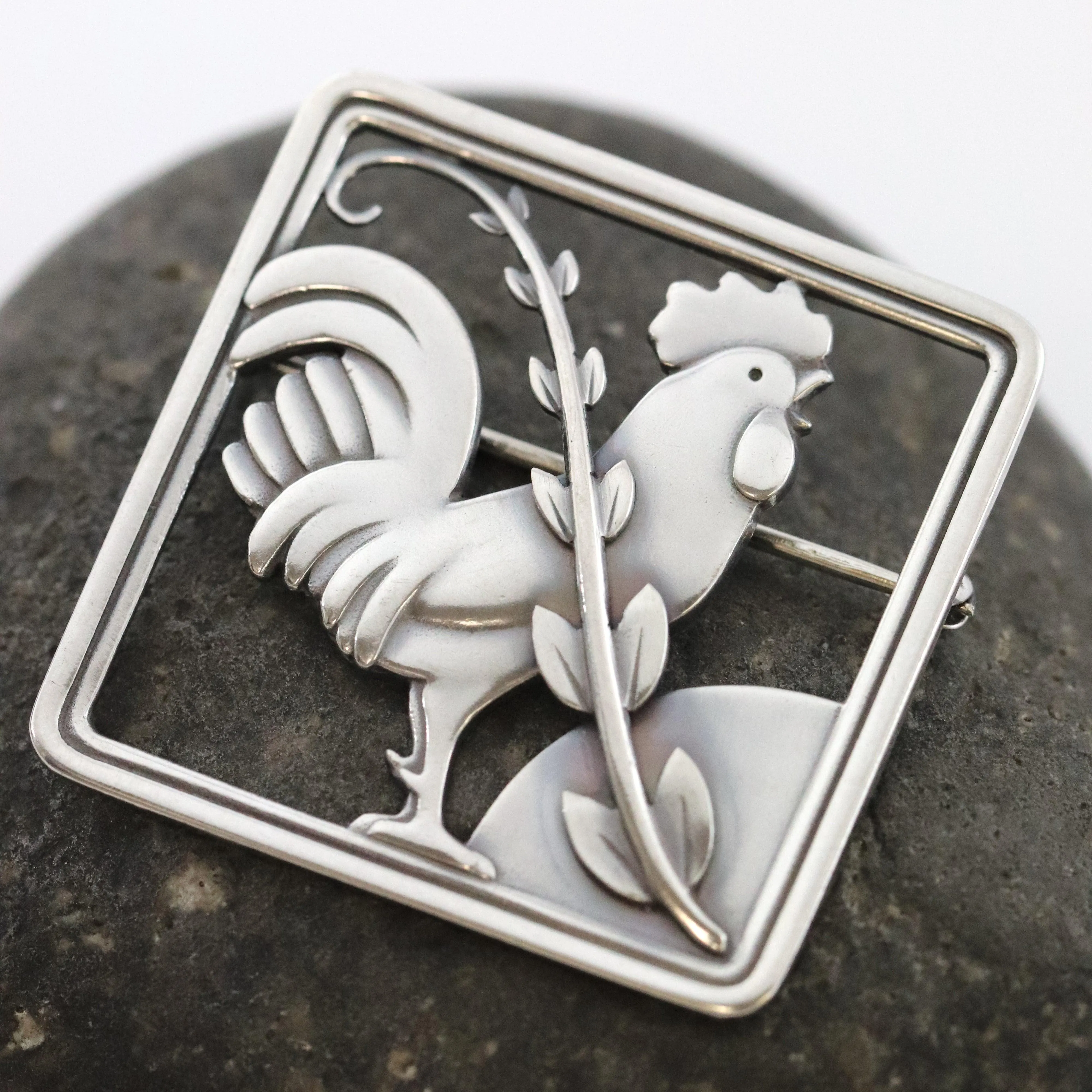 SOLD OUT: Vintage Georg Jensen Jewelry | Arno Malinowski Rooster Brooch 276