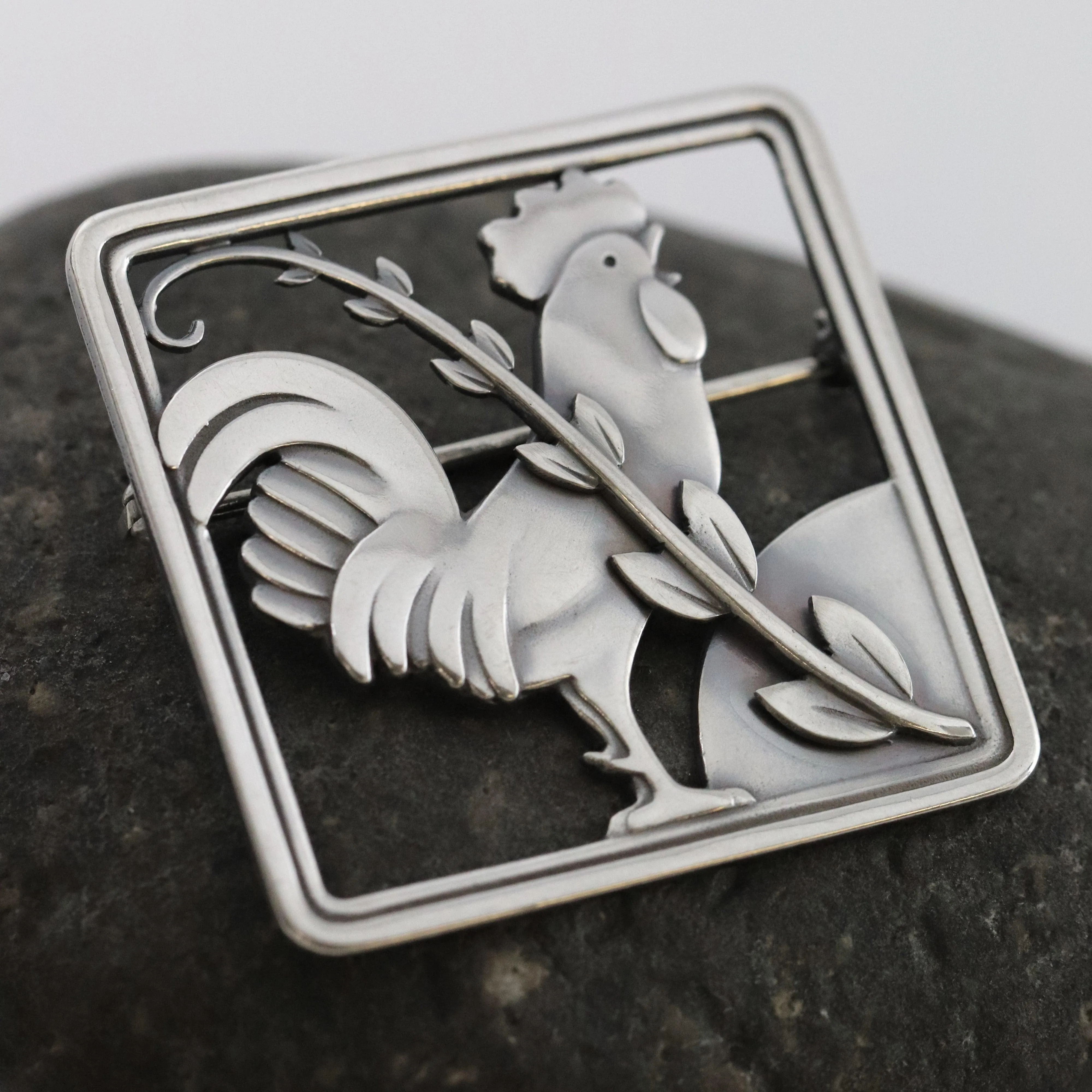 SOLD OUT: Vintage Georg Jensen Jewelry | Arno Malinowski Rooster Brooch 276