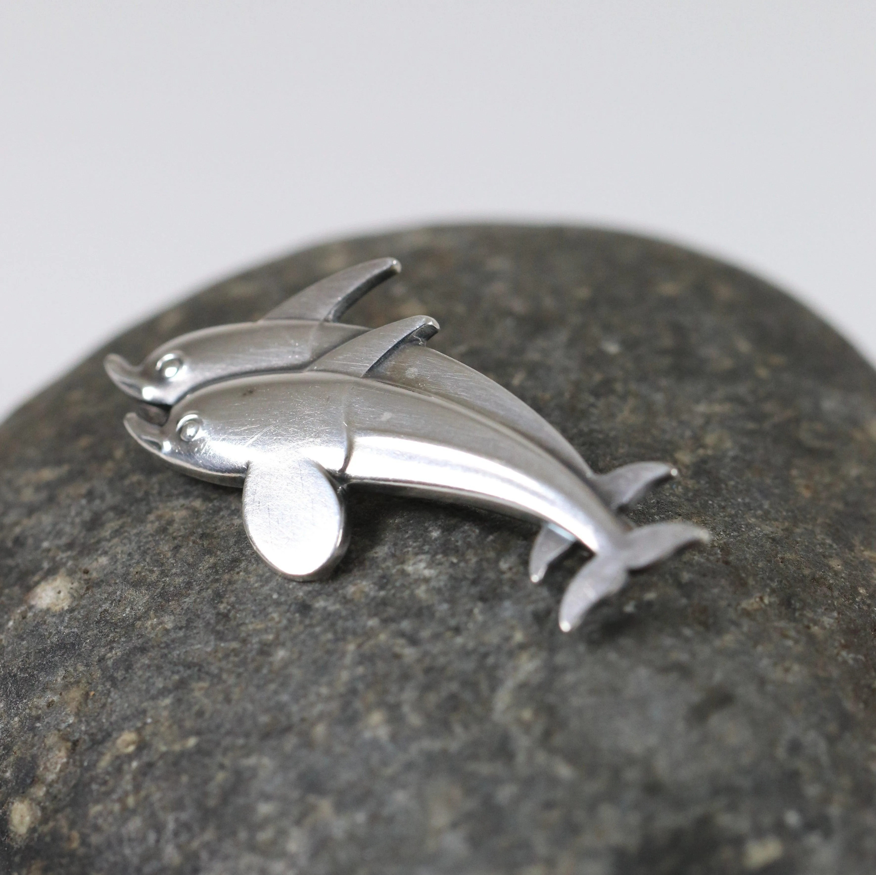 SOLD OUT: Vintage Georg Jensen Jewelry | Art Deco Dual Dolphins Brooch 317