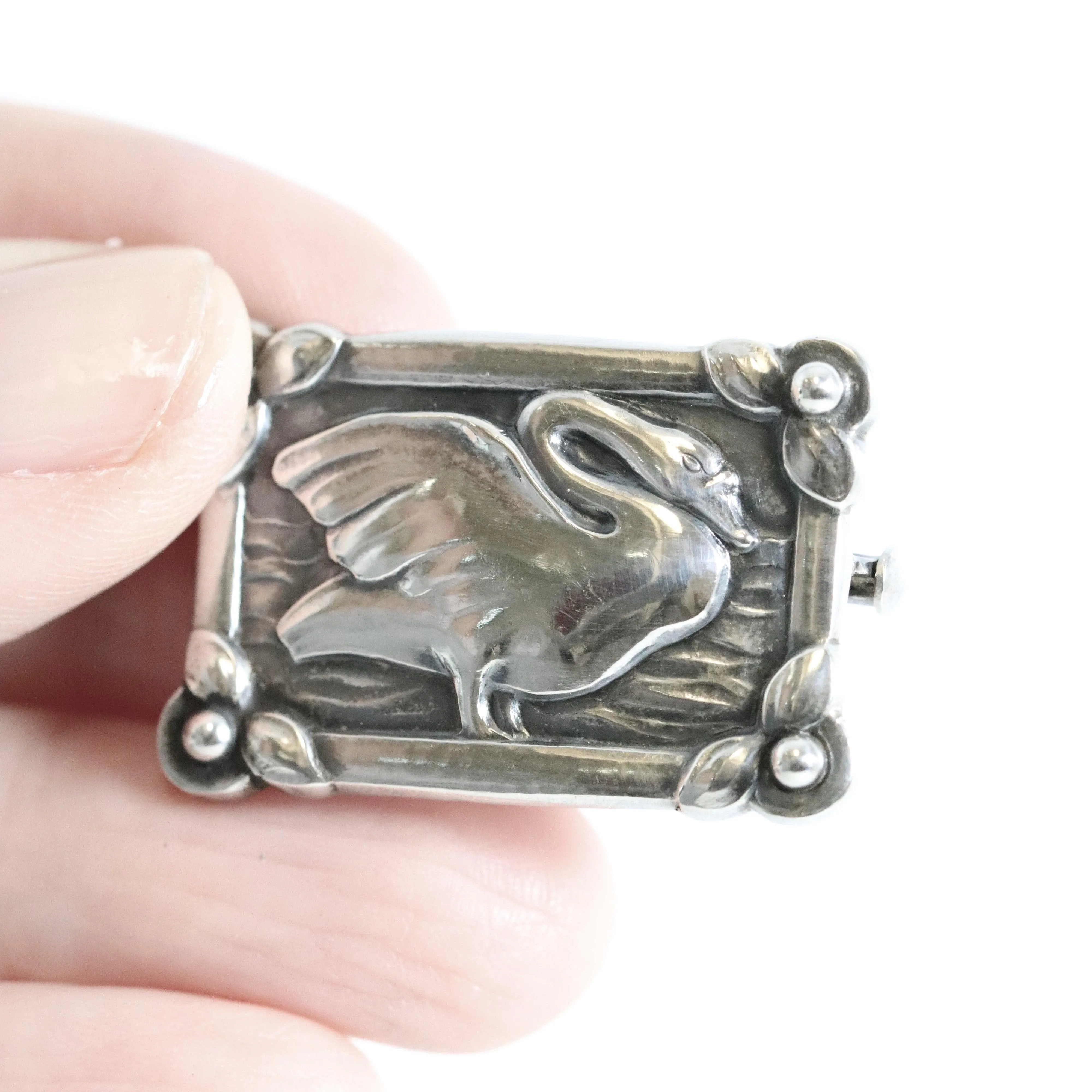 SOLD OUT: Vintage Georg Jensen Jewelry | Art Nouveau Petite Swan Pin 213A