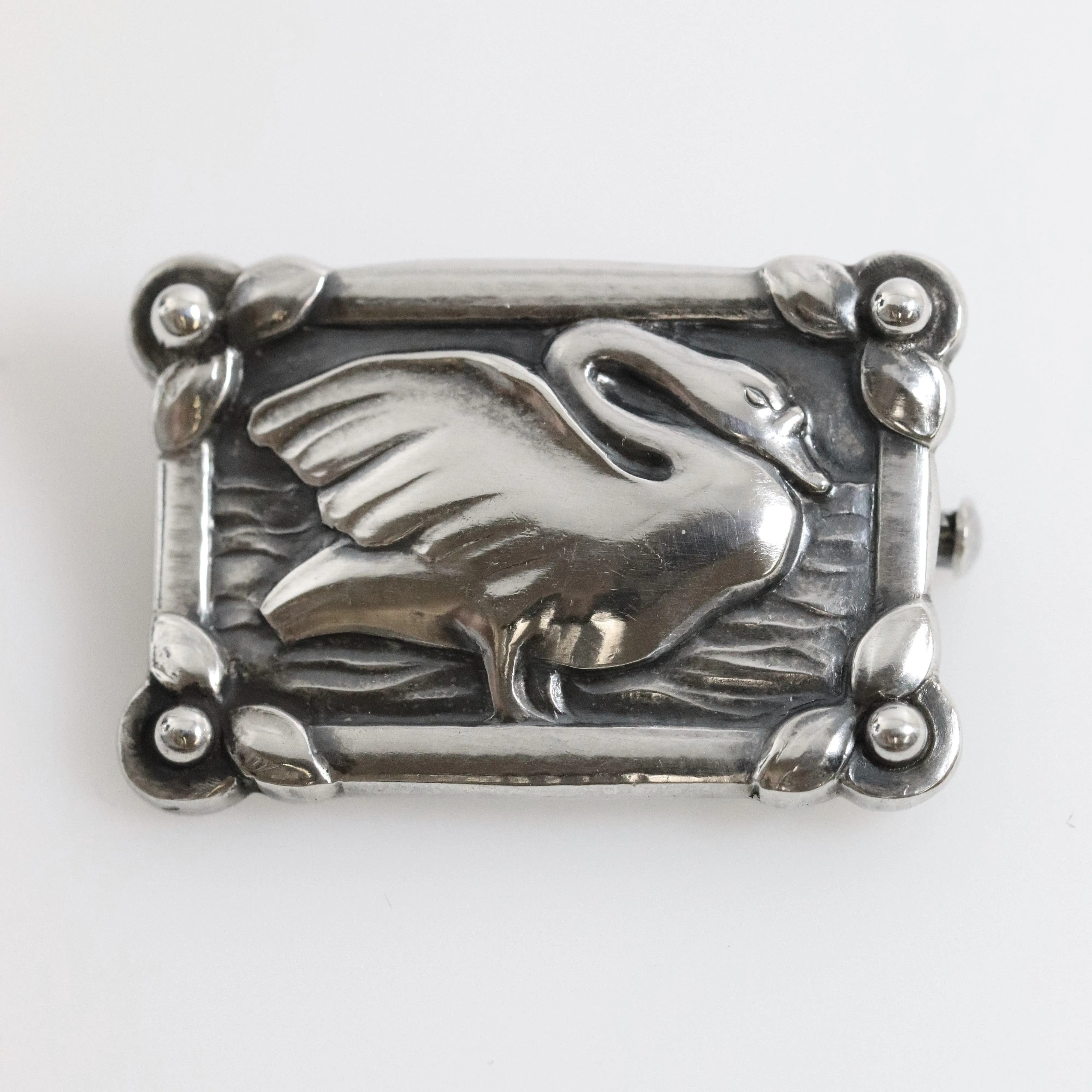 SOLD OUT: Vintage Georg Jensen Jewelry | Art Nouveau Petite Swan Pin 213A