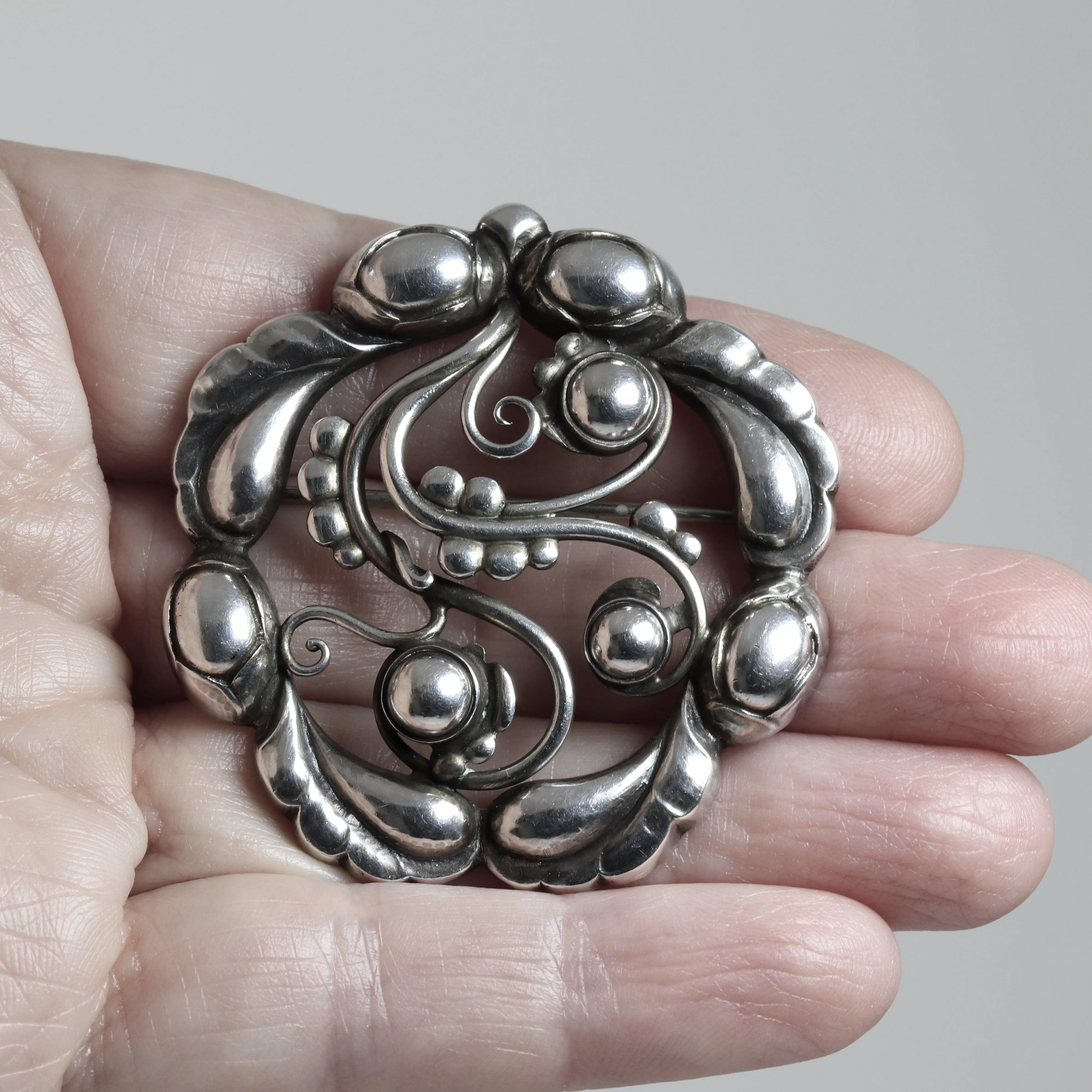 SOLD OUT: Vintage Georg Jensen Jewelry | Moonlight Blossom Art Nouveau Brooch