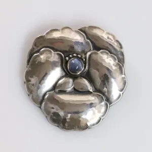 SOLD OUT: Vintage Georg Jensen Jewelry | Moonstone Pansy Brooch 113