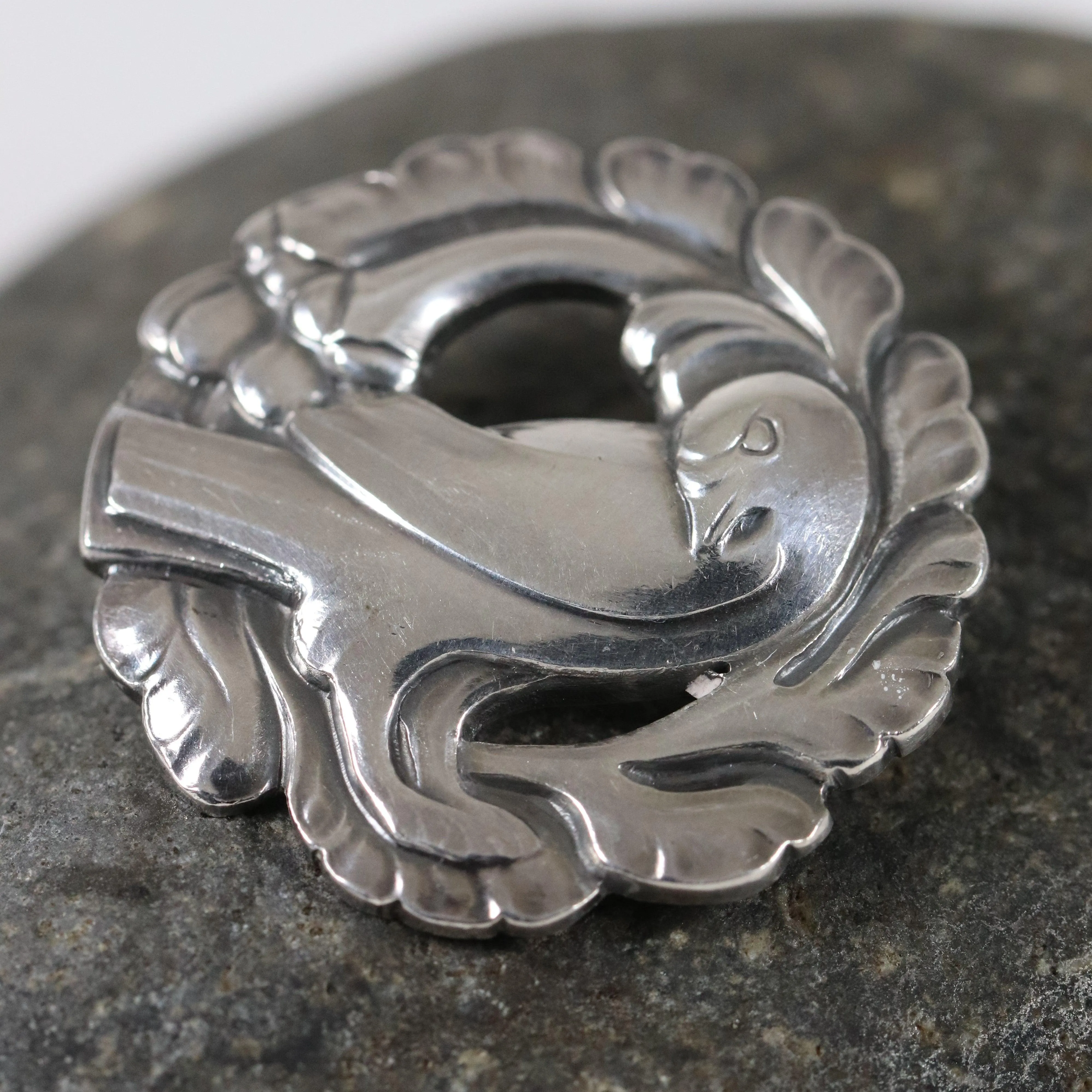 SOLD OUT: Vintage Georg Jensen Jewelry | Petite Art Nouveau Dove Brooch 134