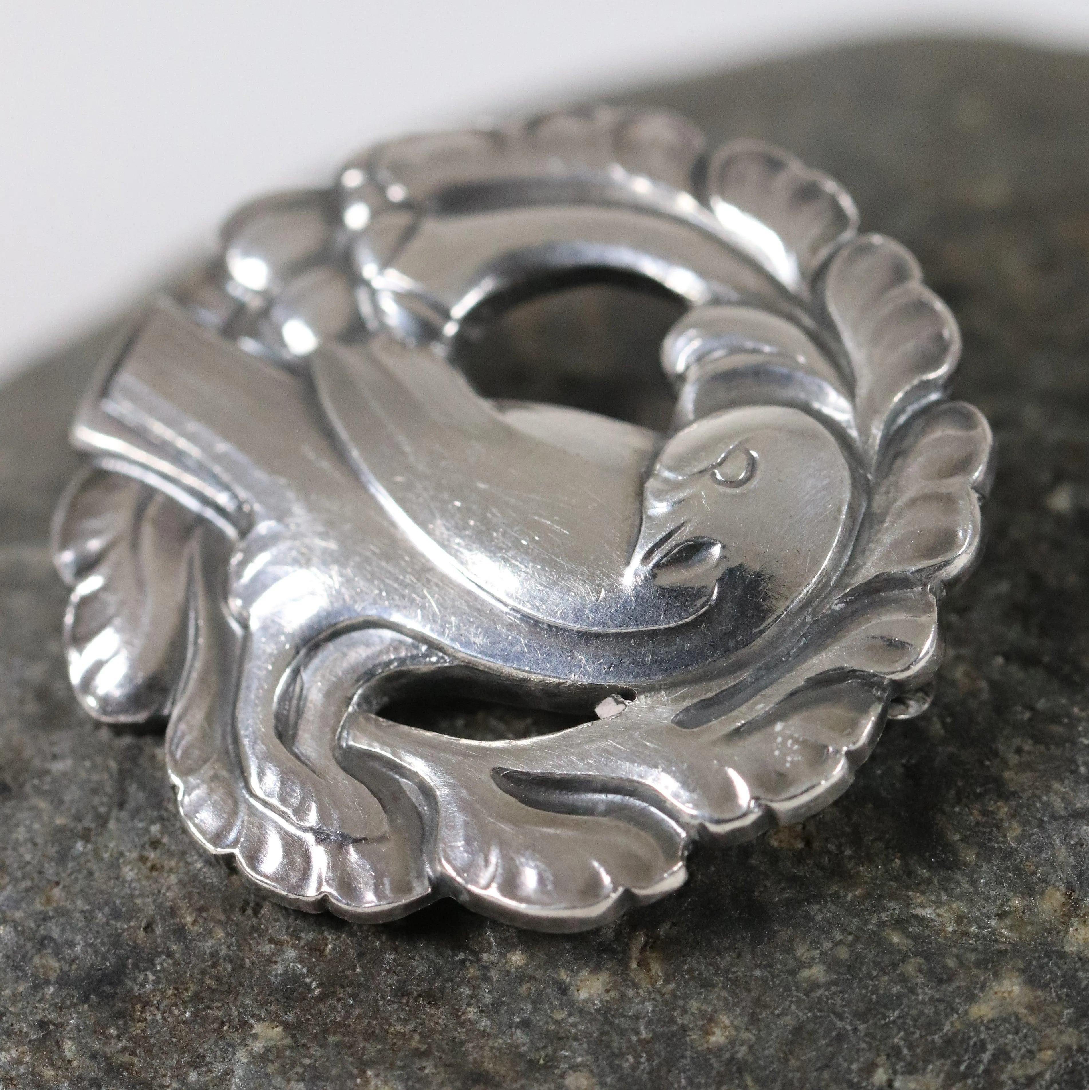 SOLD OUT: Vintage Georg Jensen Jewelry | Petite Art Nouveau Dove Brooch 134