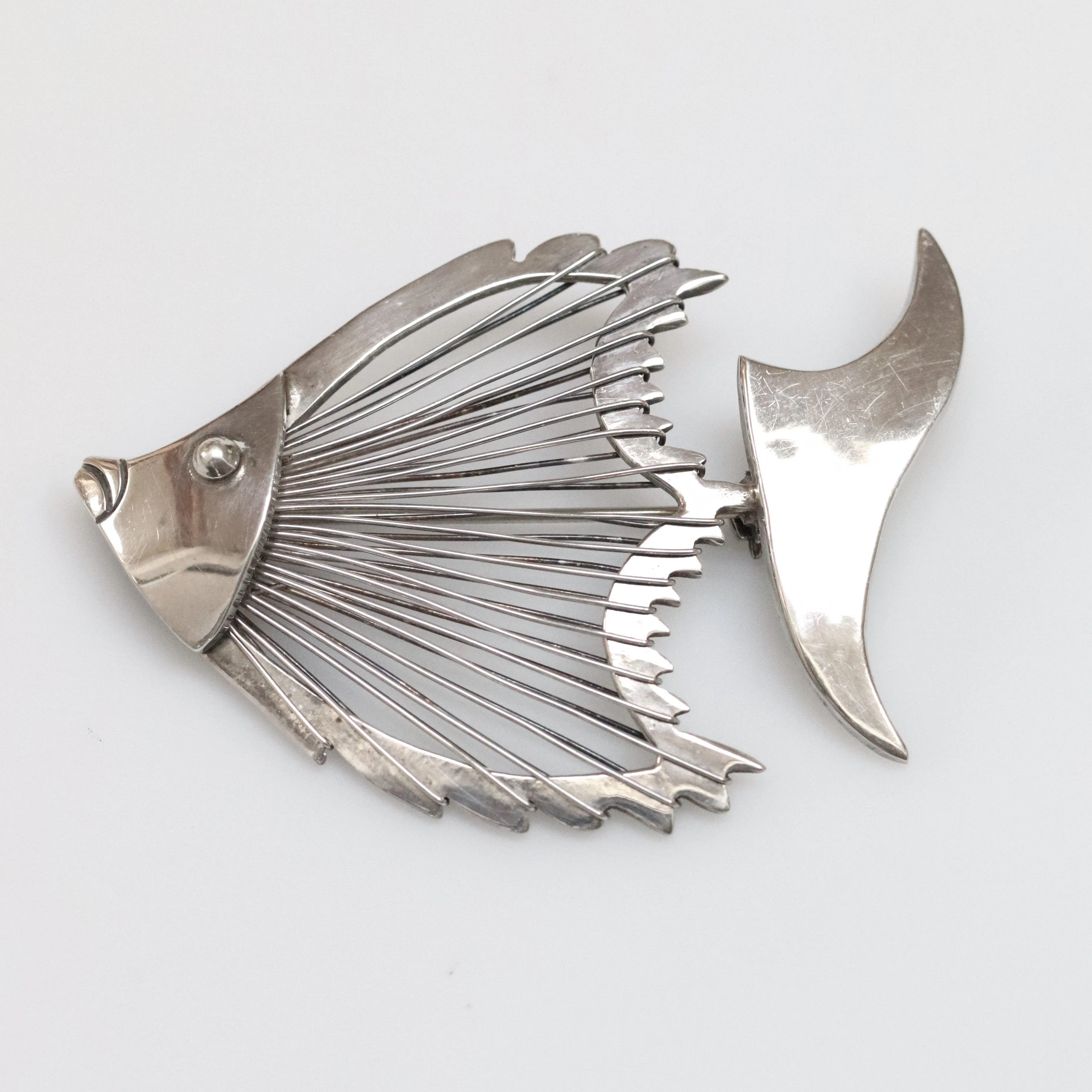 SOLD OUT: Vintage Taxco Silver Mexican Jewelry | Handcrafted Modernist Fish Brooch