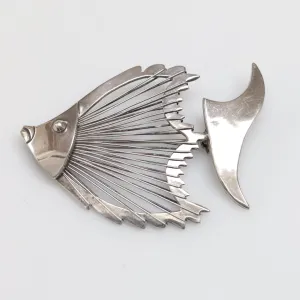 SOLD OUT: Vintage Taxco Silver Mexican Jewelry | Handcrafted Modernist Fish Brooch