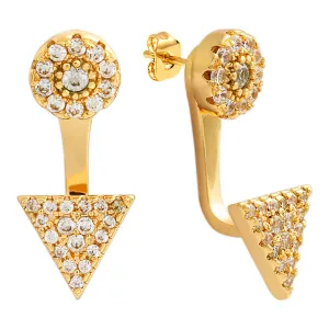 Sole du Soleil Lupine Women's 18k Yellow Gold Plated Geometric Ear Jacket Fashion Earrings