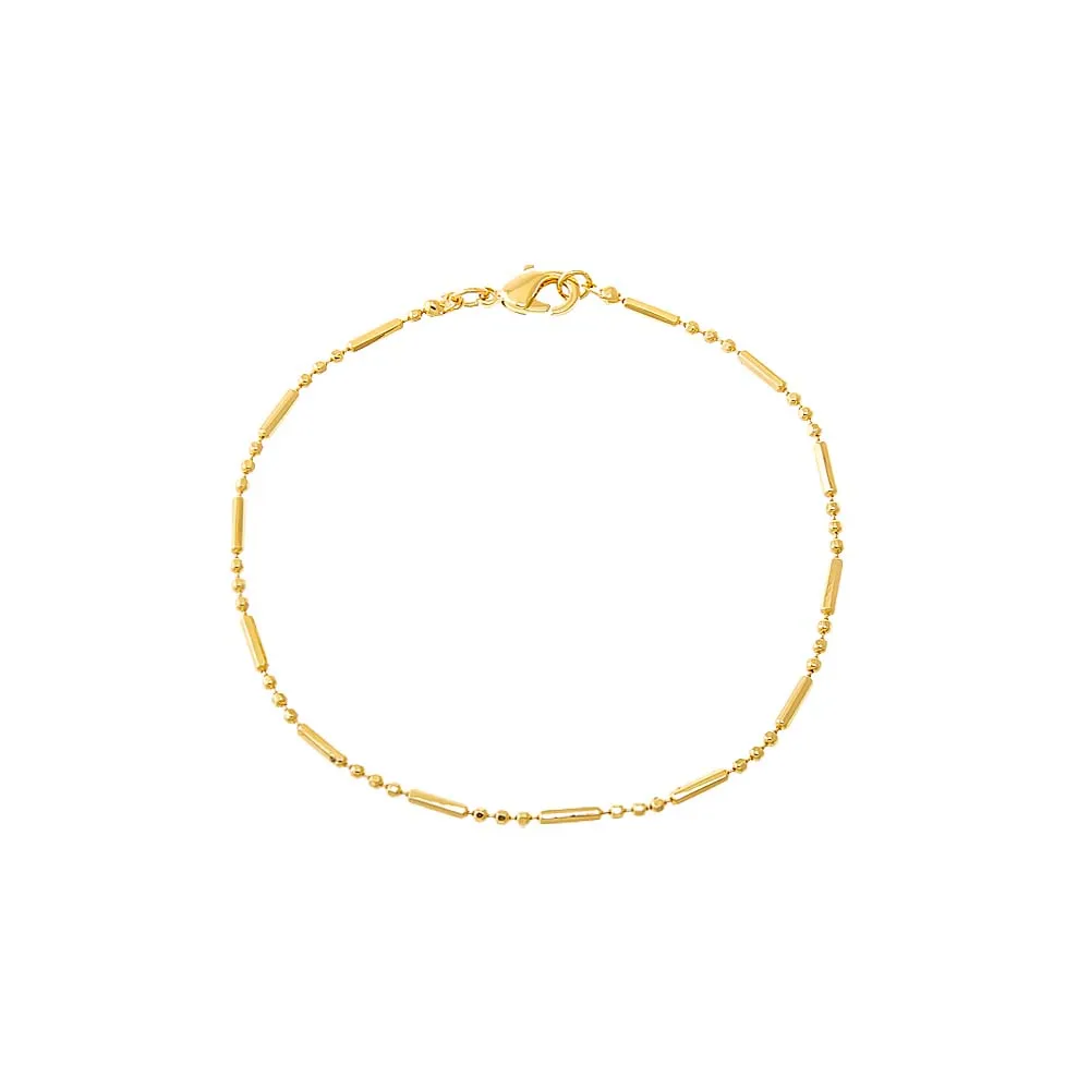 Solid Bar X Ball Chain Bracelet