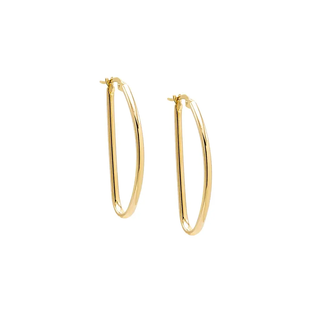 Solid Geometric Shape Hoop Earring 14K