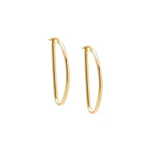 Solid Geometric Shape Hoop Earring 14K